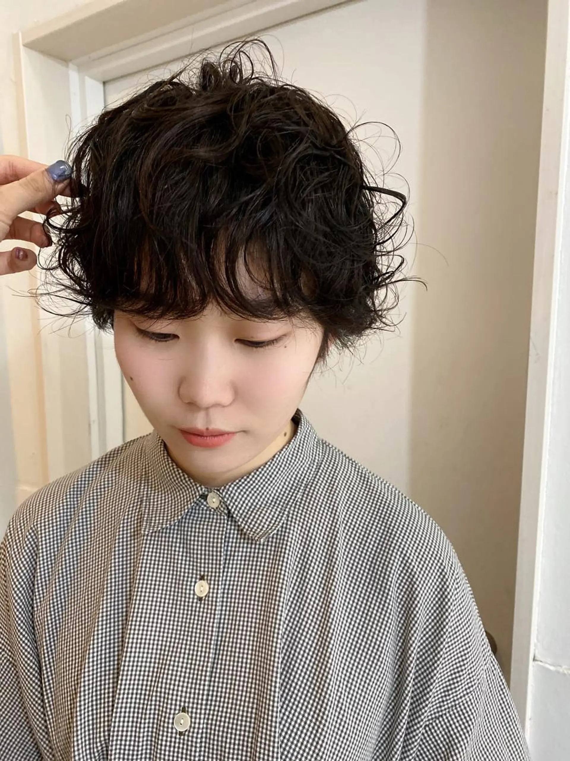 ショート カラー パーマ カット パーマ トリートメント ツキノキ ミナのヘアスタイル