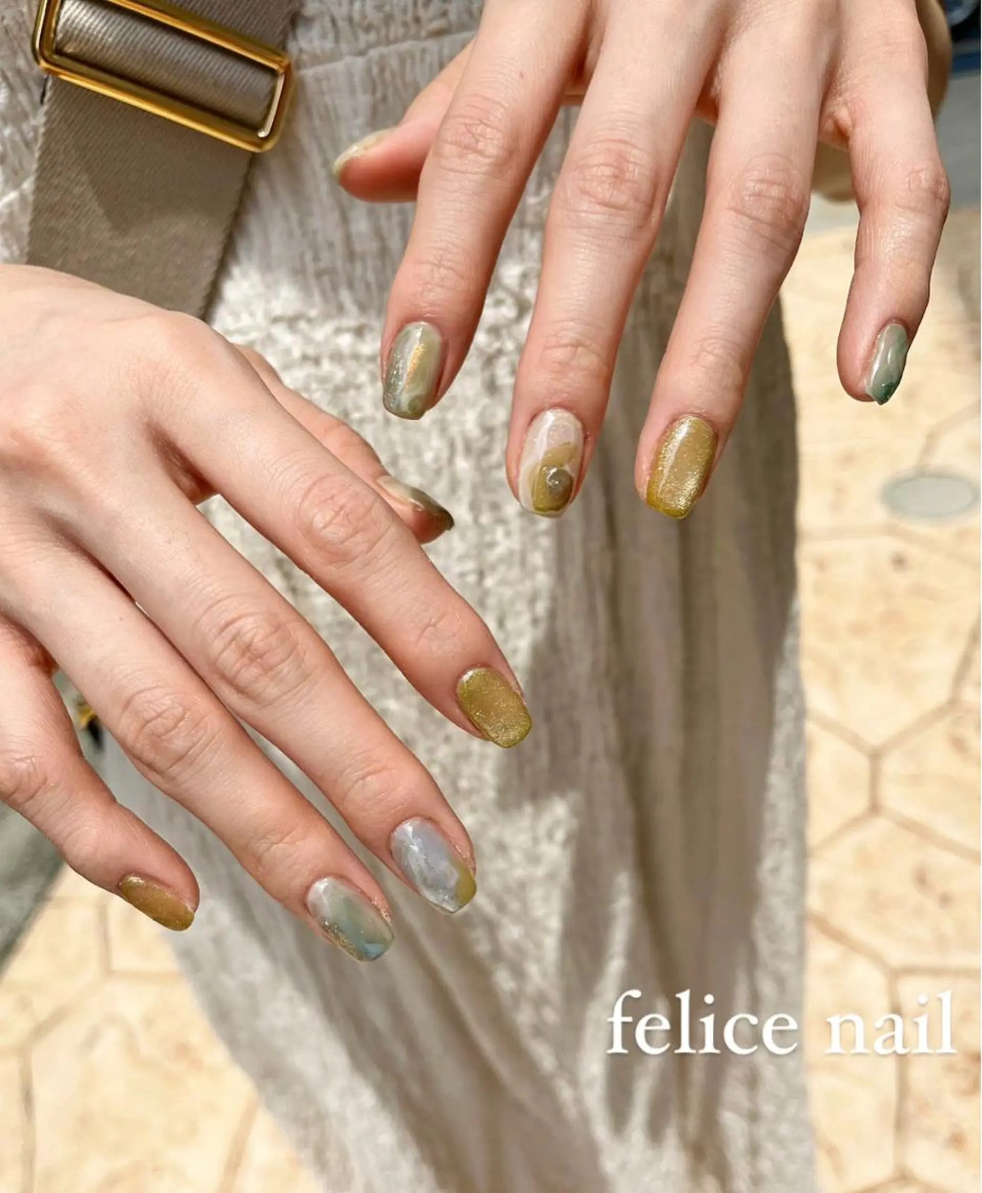 ネイル ジェルネイル マグネットネイル ニュアンスネイル オフィスネイル パラジェル felice nailのネイルデザイン