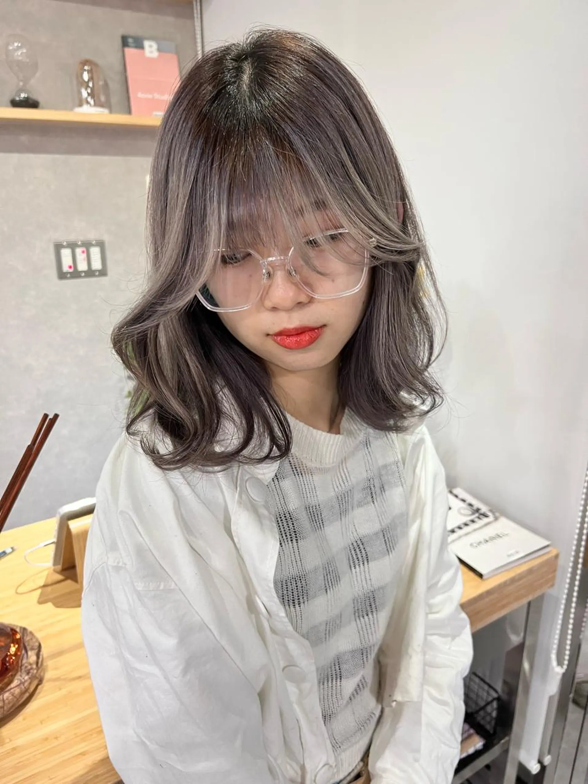 ミディアム 韓国風ヘア レイヤーカット REDEAL SHIBUYA所属・maya/レイヤー カット/ミインパーマのヘアスタイル