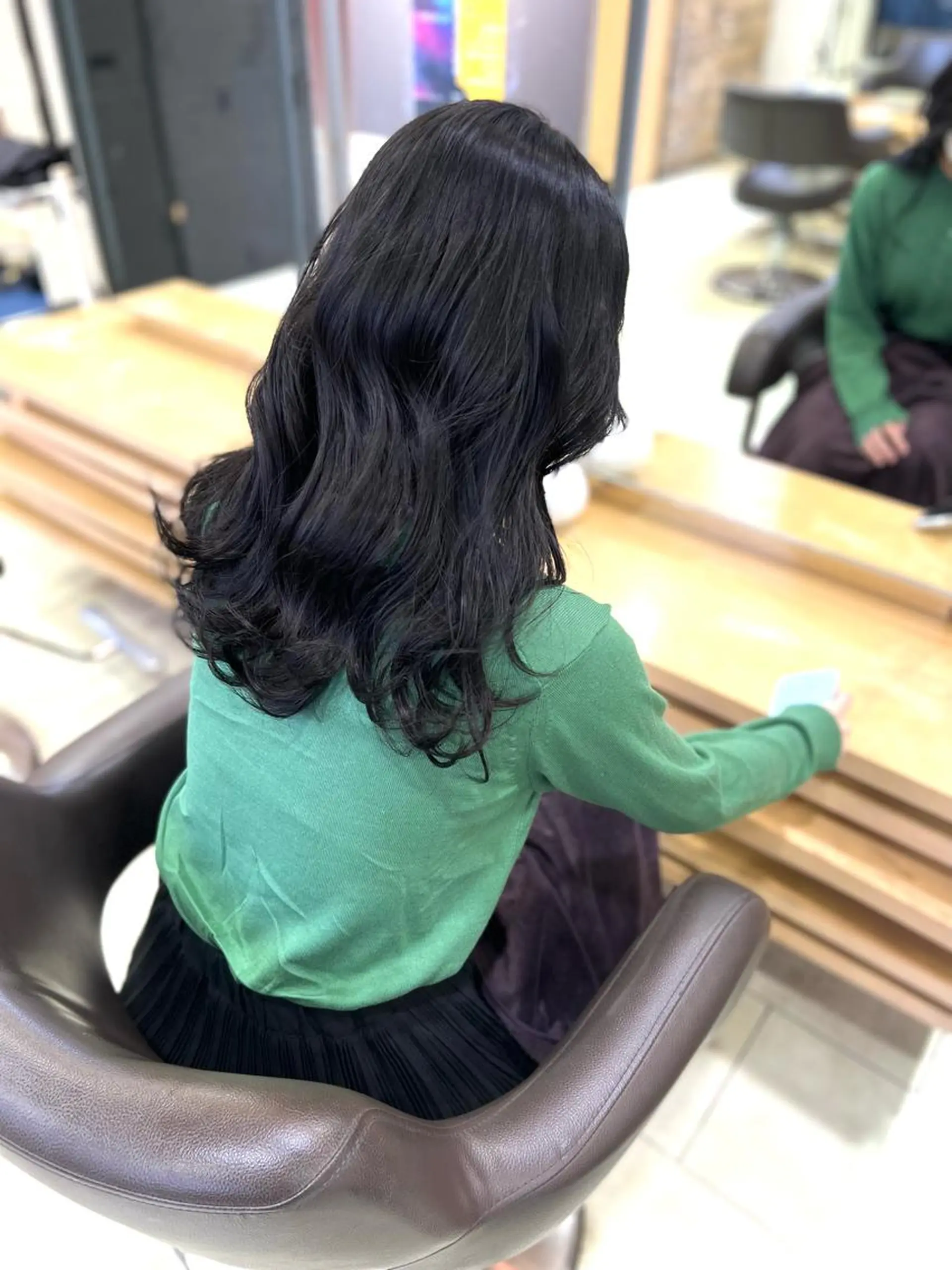 ロング カラー 黒髪 ブラウンカラー 透明感カラー グレージュ メンズカット松戸/韓 国/メンズパーマ航太のヘアスタイル