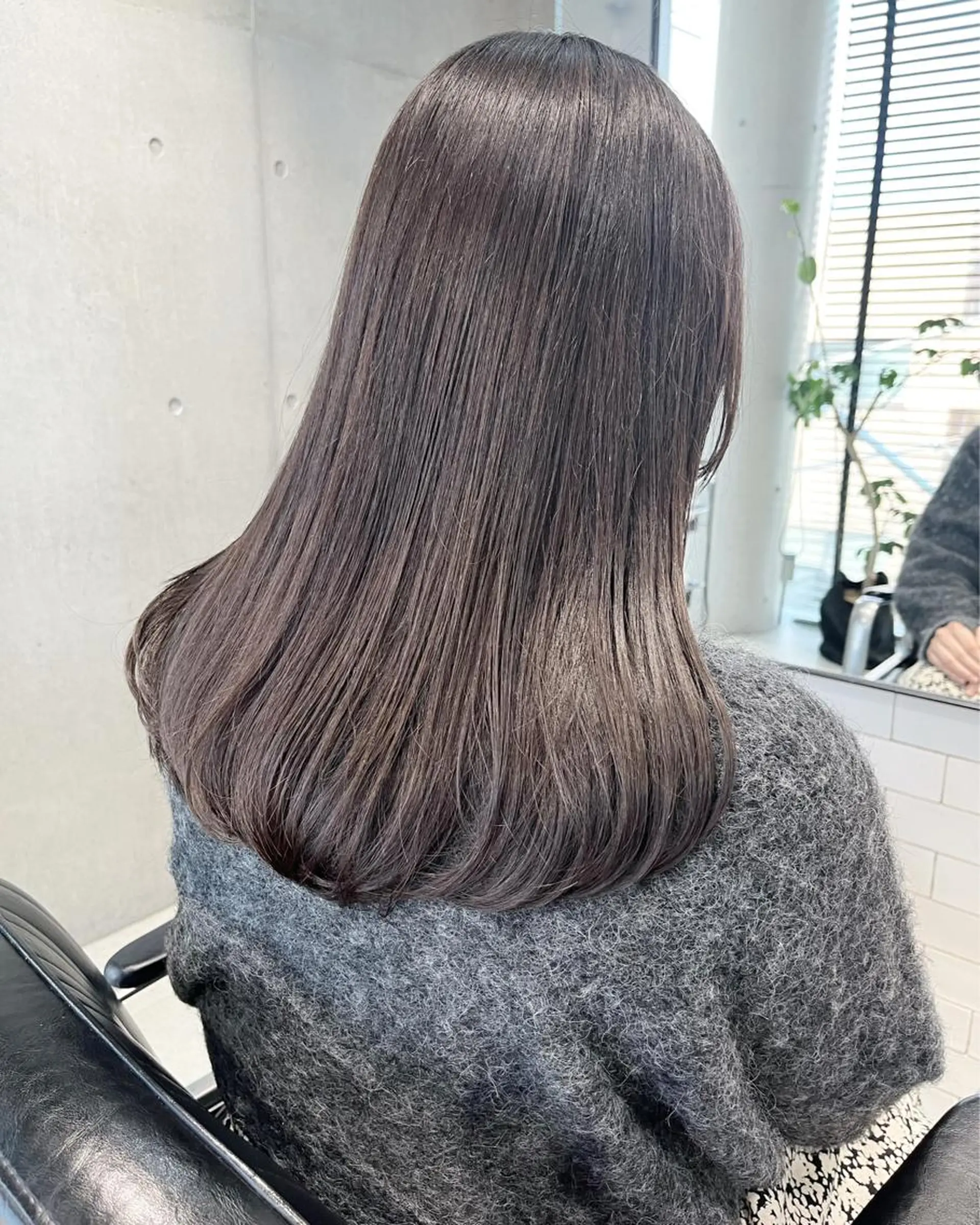 ミディアム カラー パーマ ヘアアレンジ トリートメント ヘッドスパ ヘアセット 透明感/オリーブ/ グレージュ/YUKAのヘアスタイル