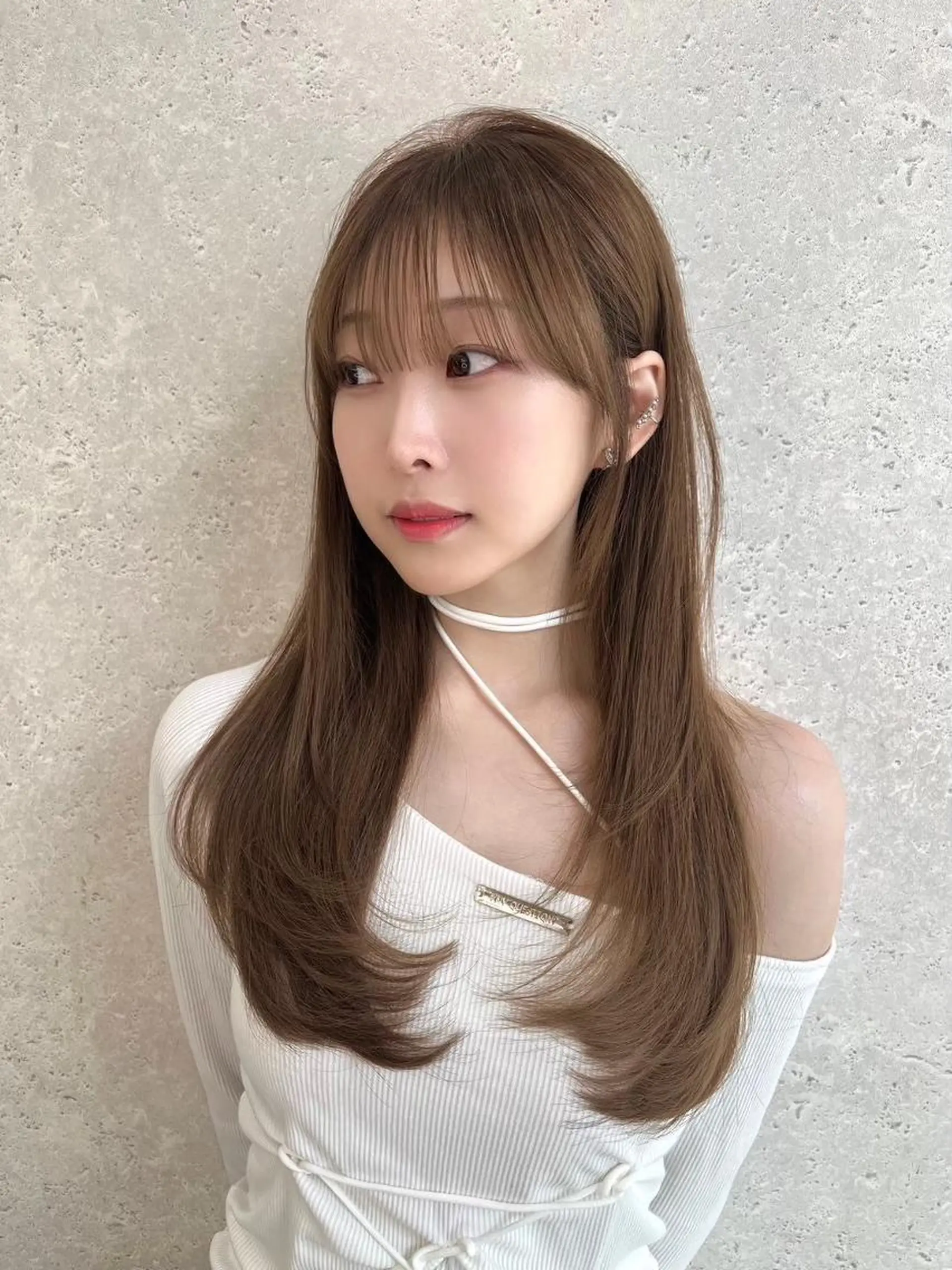 カラー カット ヘアカラー トリートメント ヘッドスパ ヘアセット 暗髪/透明感オリーブ /TUNE銀座のヘアスタイル