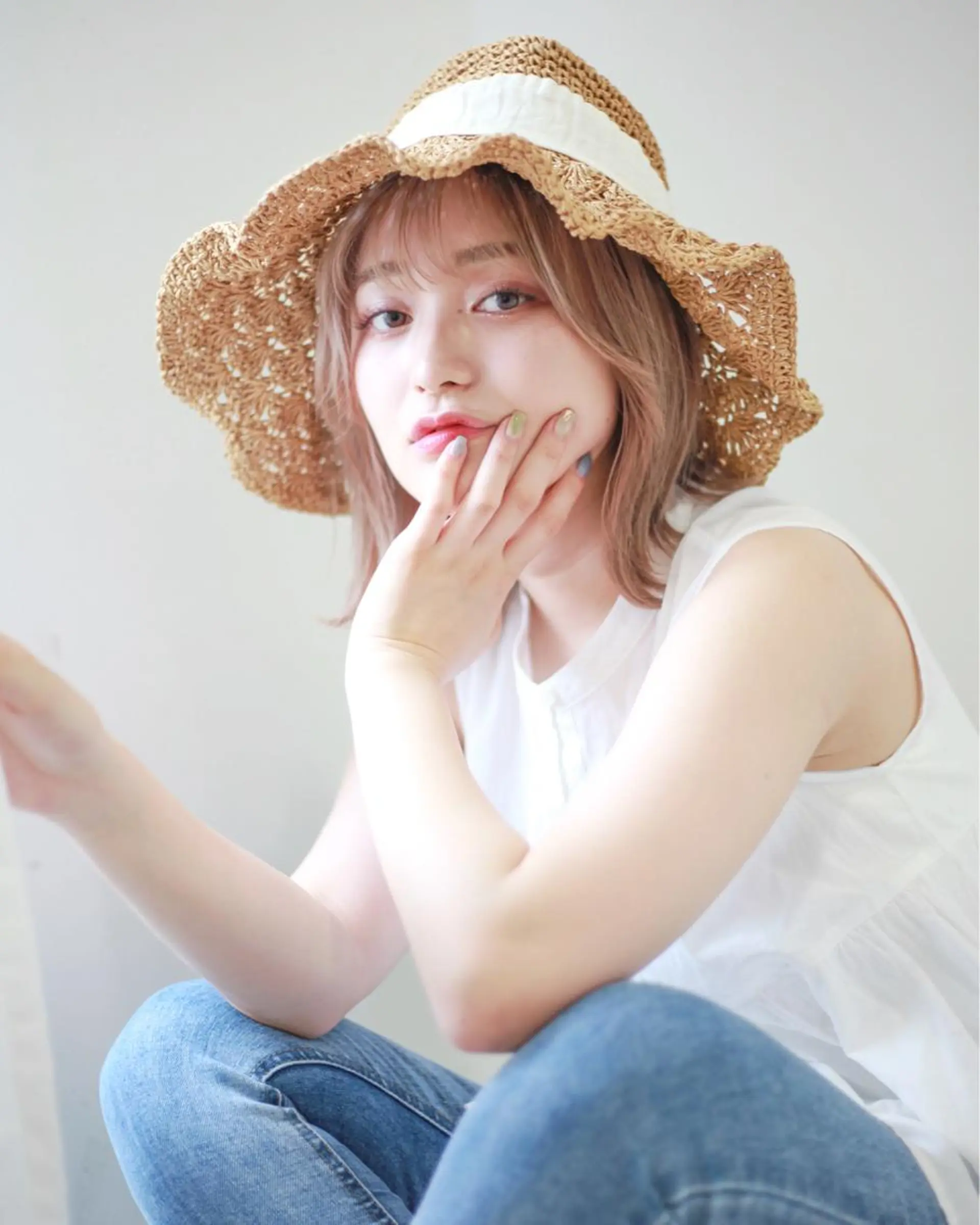 ミディアム カラー ヘアアレンジ 店長/mao/ 前髪/顔周りカットのヘアスタイル