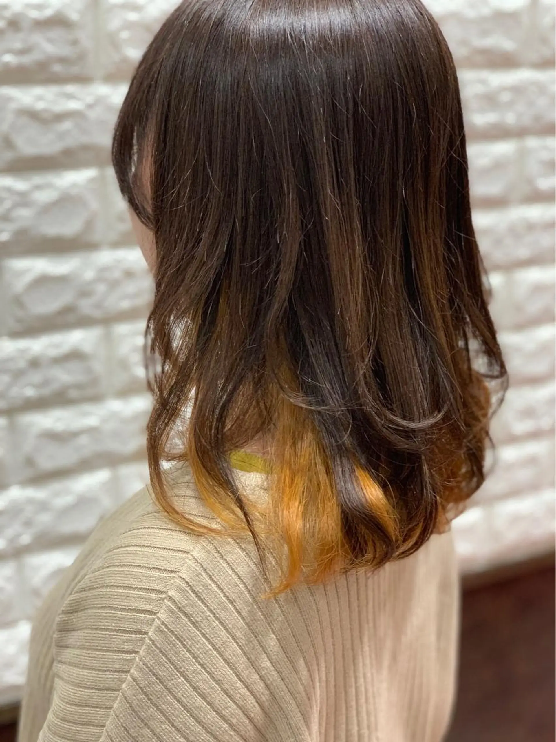 セミロング カラー ベージュカラー イエローカラー Ebise Kazunoriのヘアスタイル