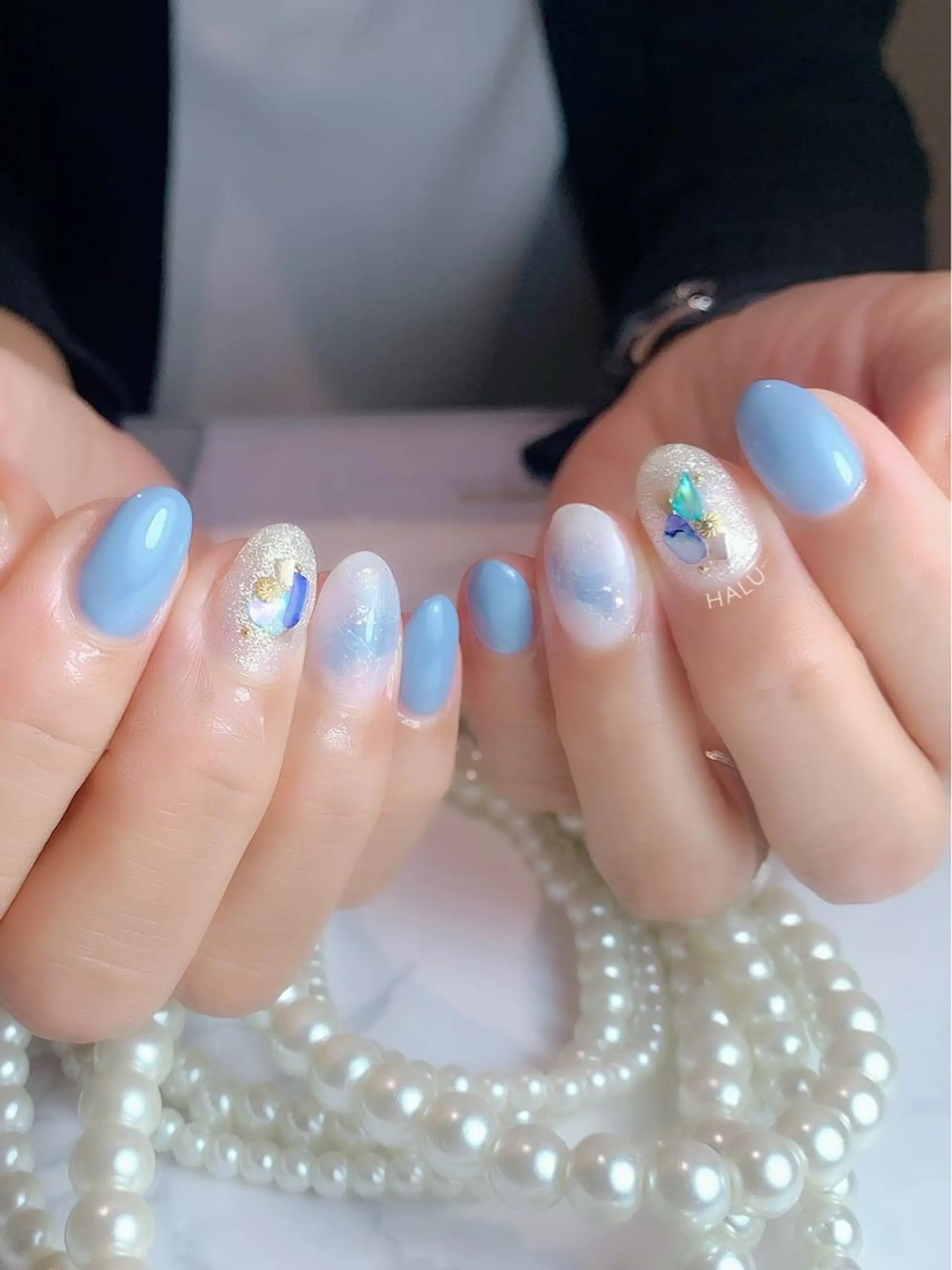 ネイル ブルー HALU ハルのネイルデザイン