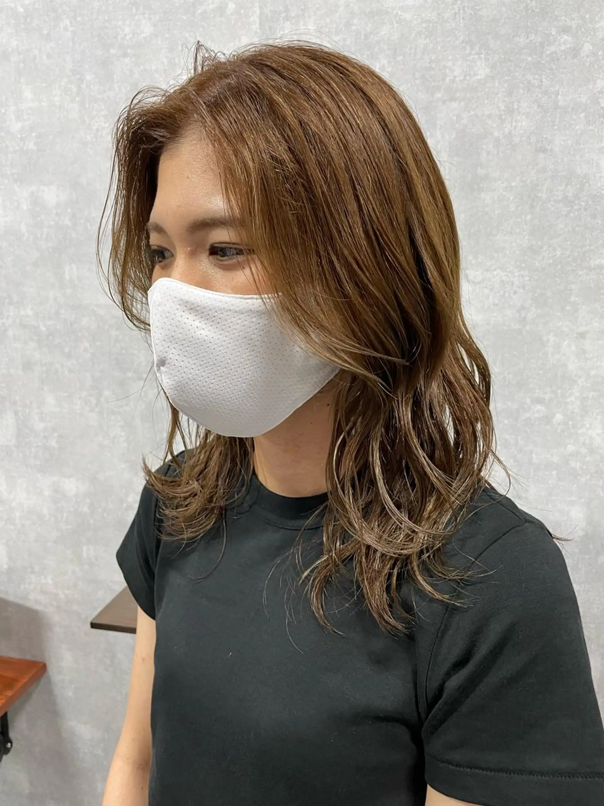 ミディアム 切りっぱなしボブ ショートボブ ミディアムパーマ アッシュ ミストバング カット トリートメント C’LD hair  produce /シールドヘア所属・モテ髪/ボブ/ショー ト/アダチフウトのヘアスタイル