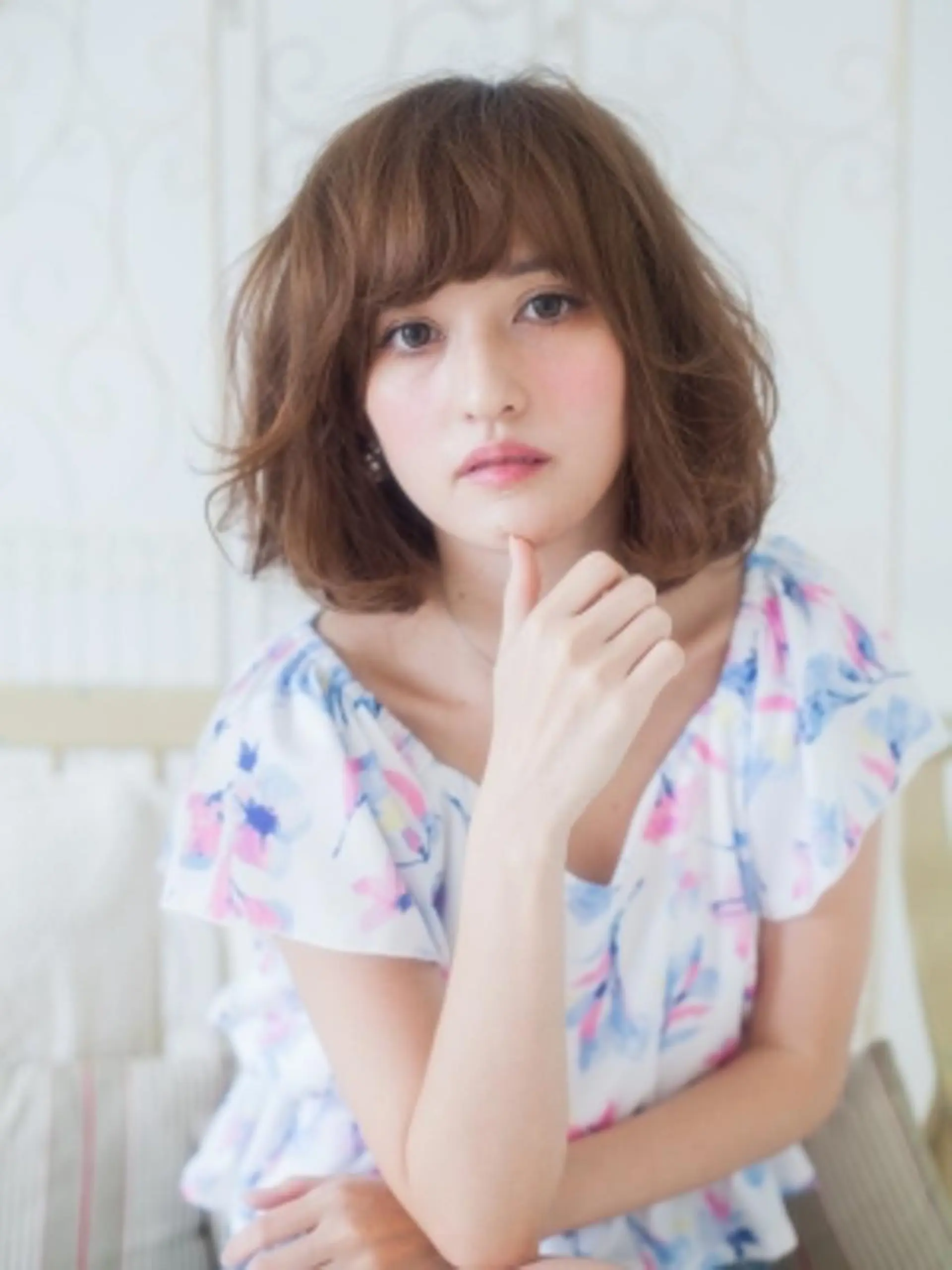 ミディアム カラー パーマ amie 高崎 【アミ】のヘアスタイル