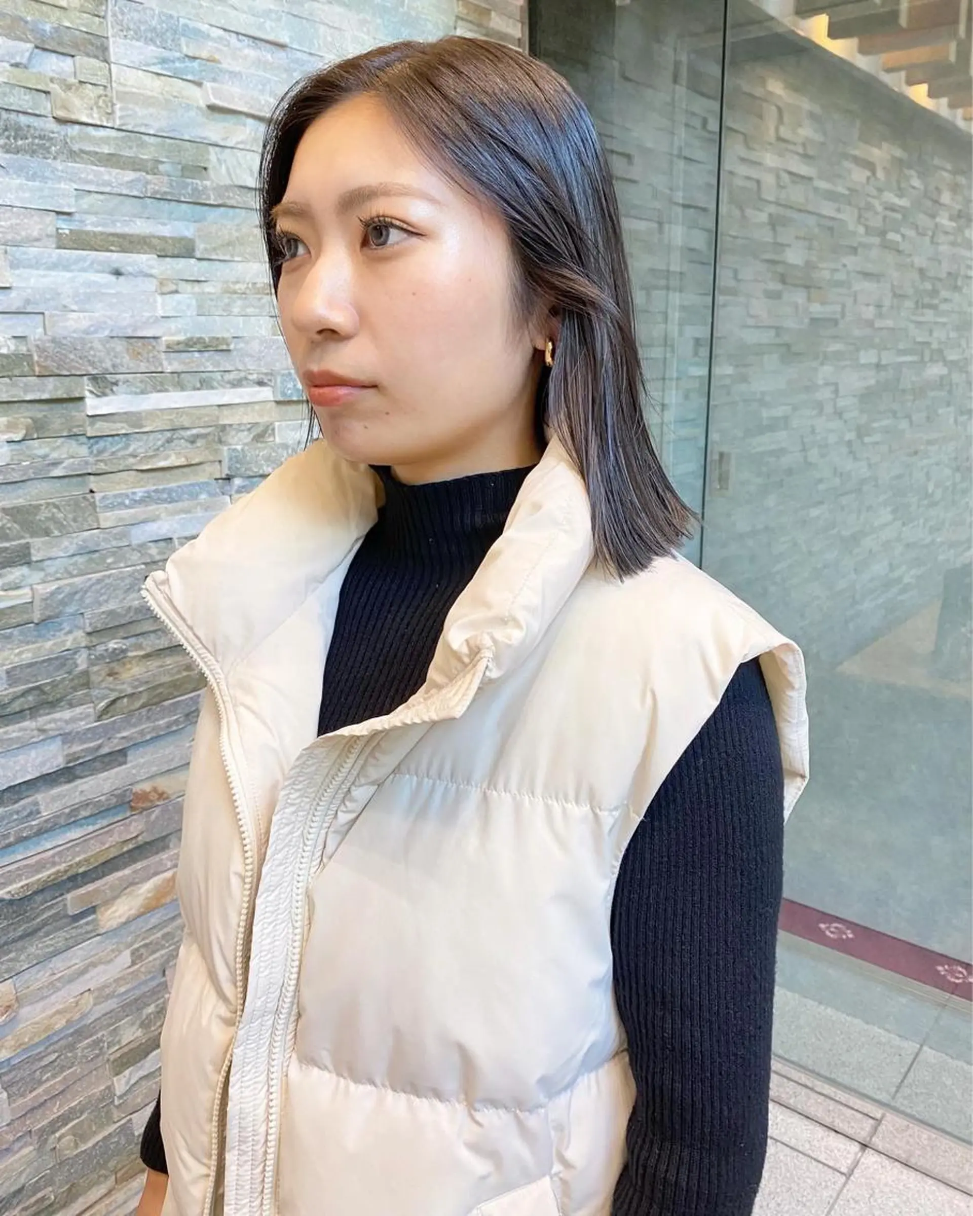 ミディアム カラー パーマ ヘアアレンジ 髪と音処　マトぺ所属・デザインカラー/ボブ ブリーチカラー/ユリのヘアスタイル