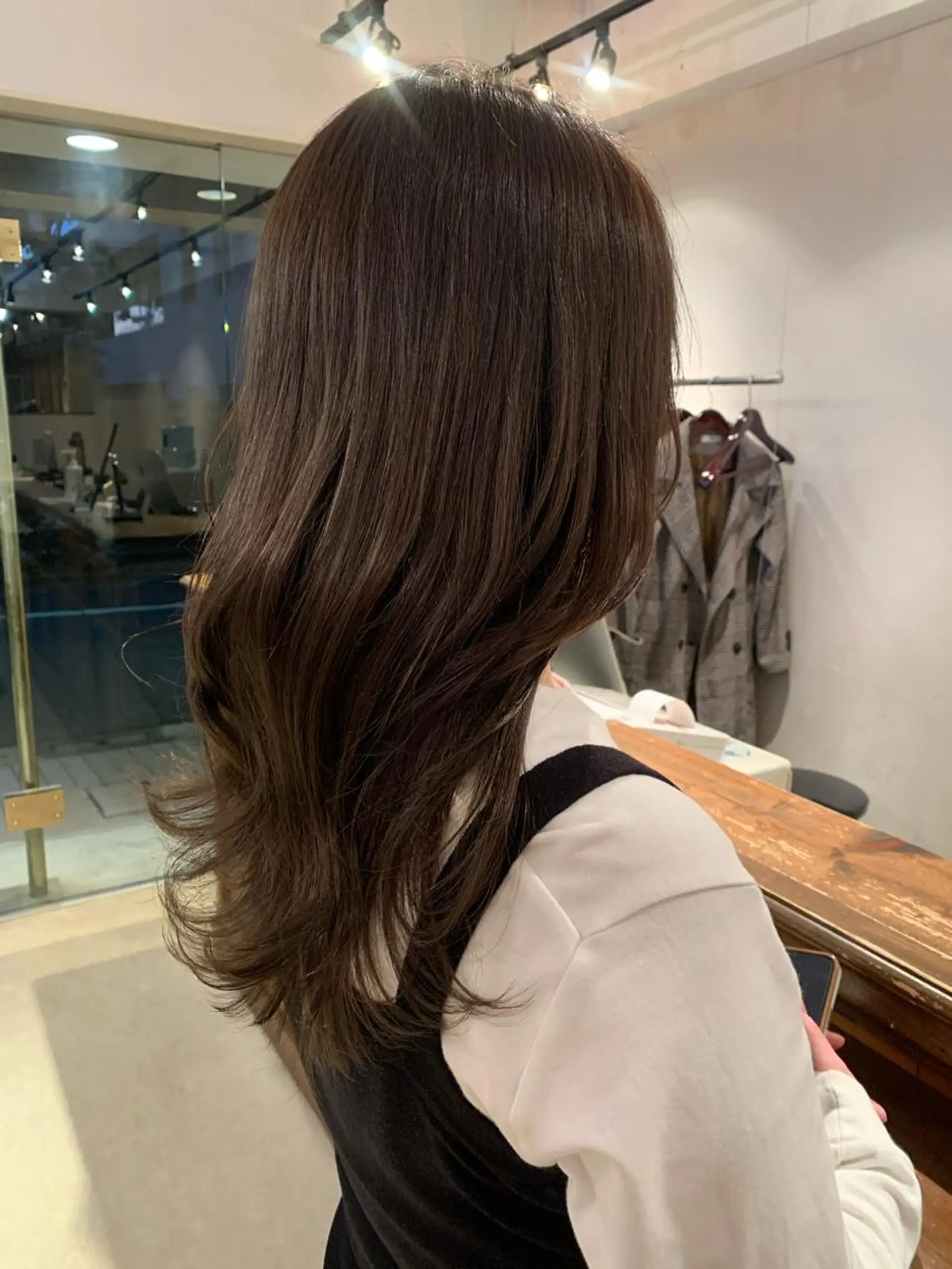 セミロング カラー カット ヘアカラー トリートメント ヘッドスパ 透明感/オリーブ/ グレージュ/YUKAのヘアスタイル