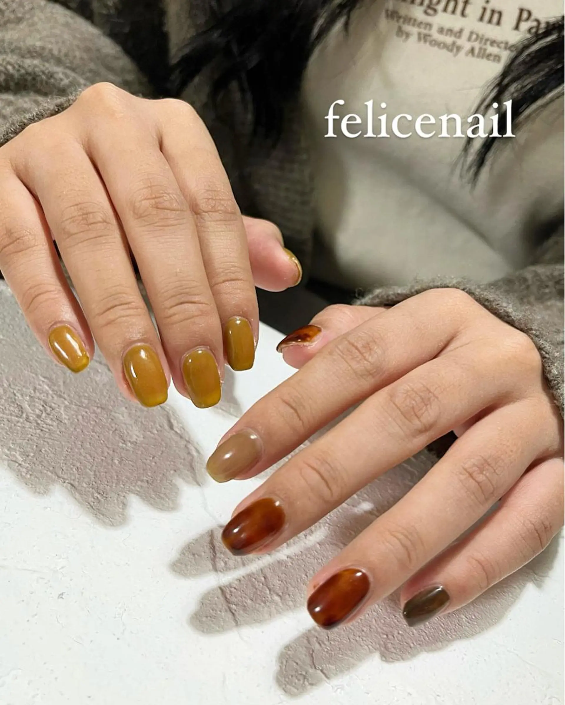 ネイル べっ甲ネイル felice nailのネイルデザイン
