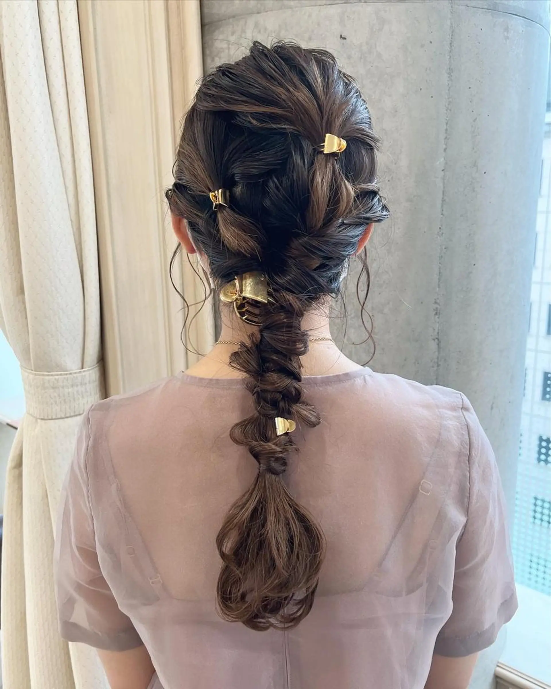 ロング ヘアアレンジ ヘアセット サソウ ユリエ🥥のヘアスタイル