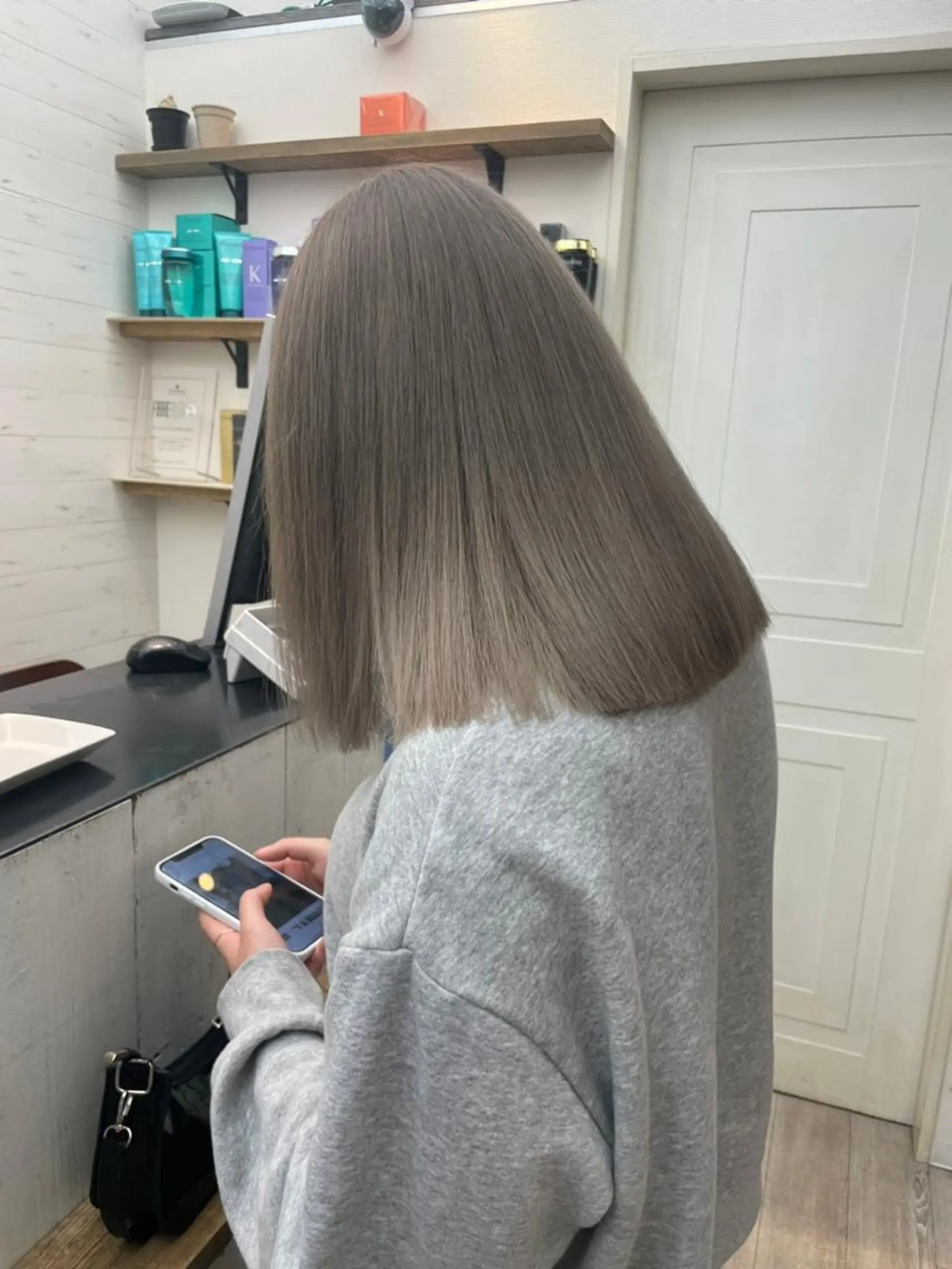 ミディアム ハイライト 髪質改善 カット ヘアカラー トリートメント N° jemica 札幌のヘアスタイル