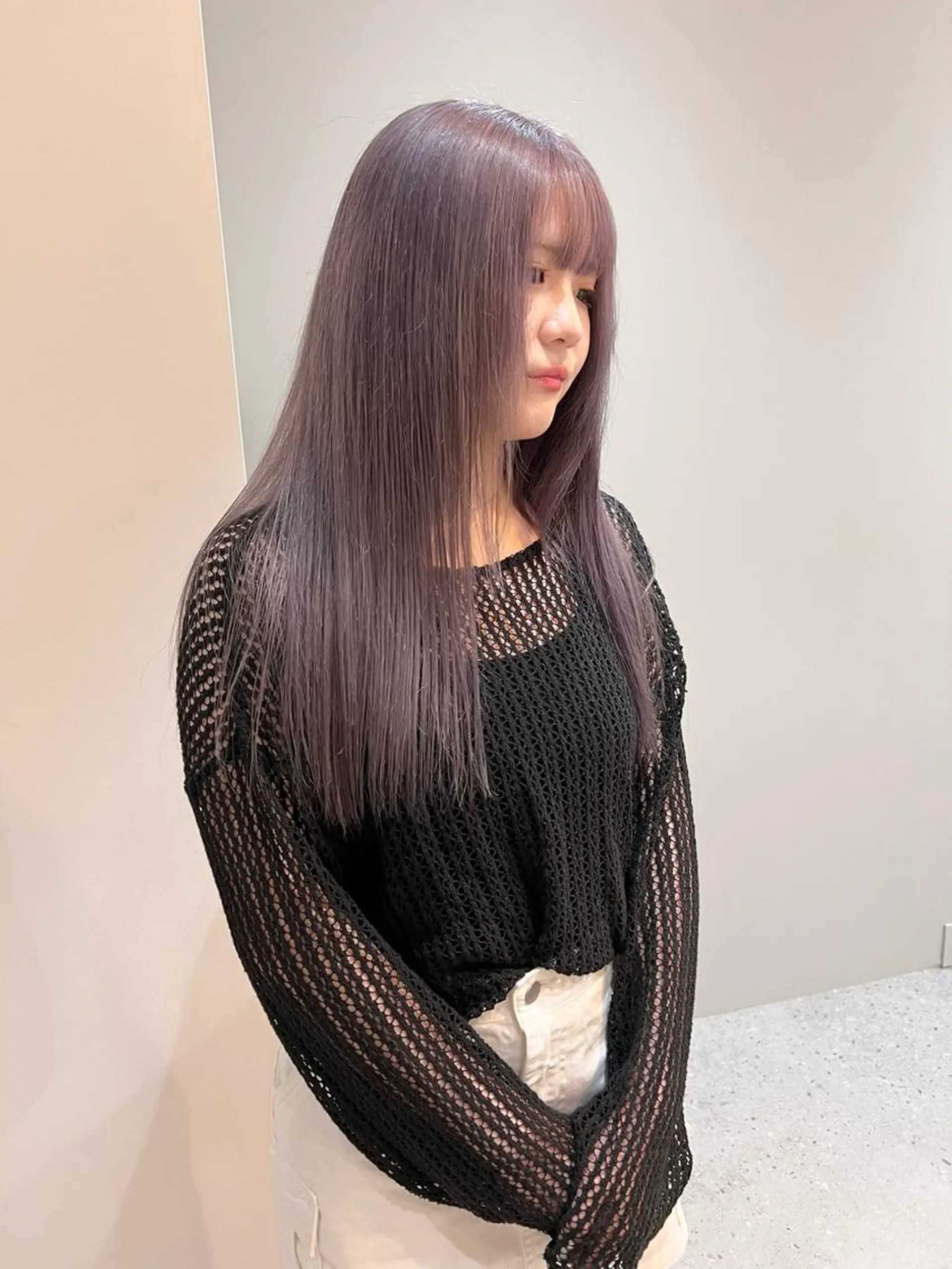 ロング カラー ブリーチ ケアブリーチ ダブルカラー ハイトーンカラー ラベンダーカラー Via officialのヘアスタイル