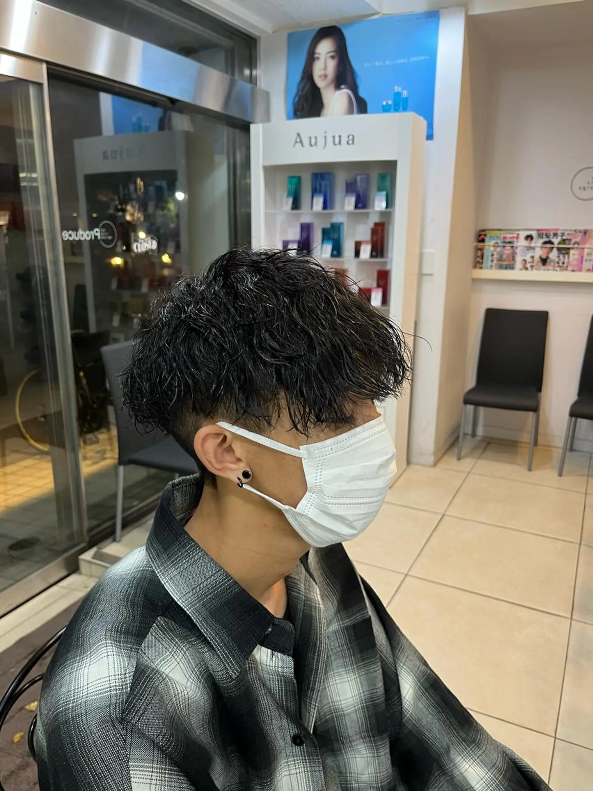 ショート パーマ メンズ フェードカット マッシュ カット パーマ 韓国風メンズ/毛流れ ヘアなら須田龍世のヘアスタイル