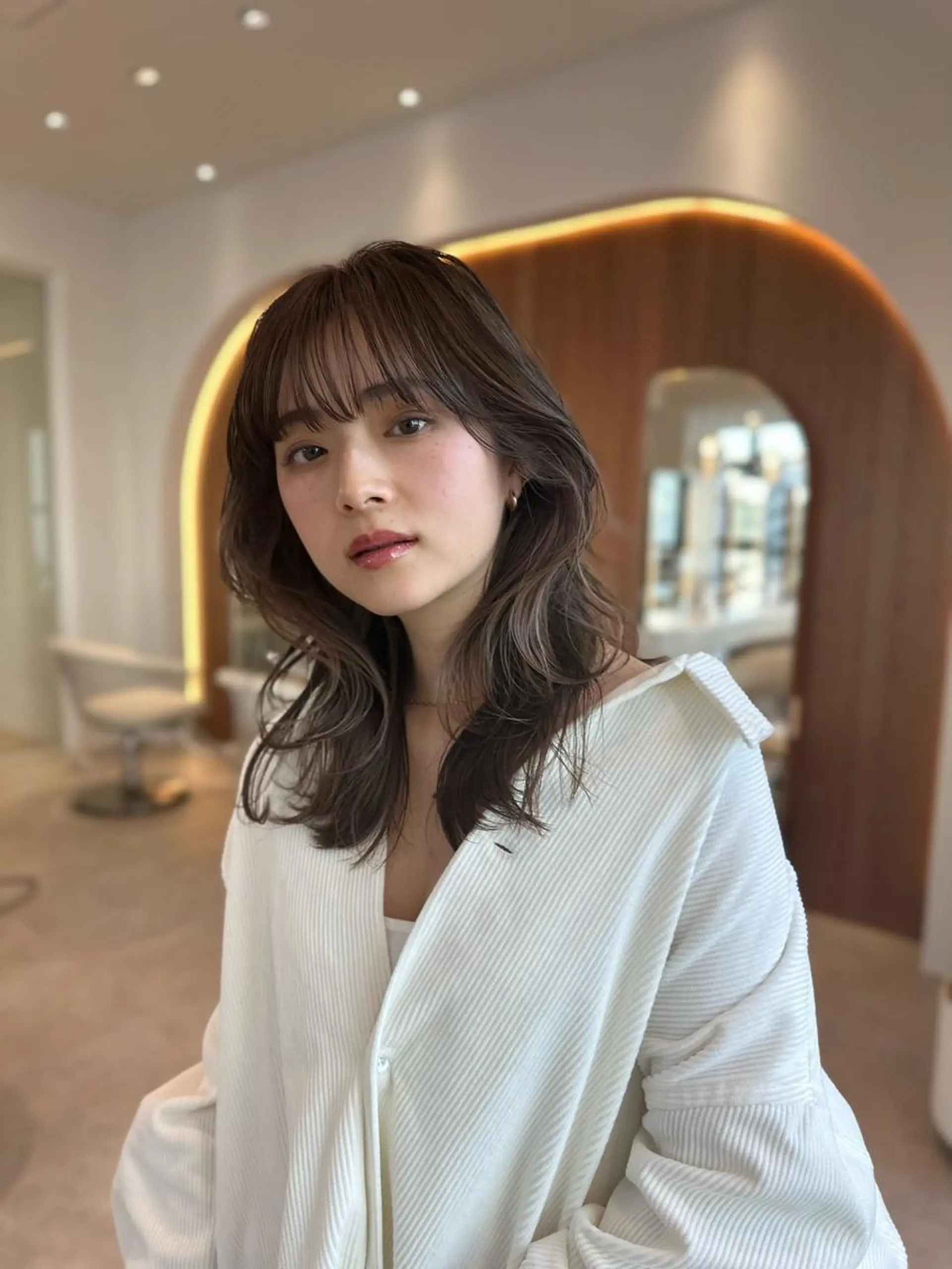 セミロング カラー カット トリートメント ヘアセット 韓国レイヤー🇰🇷 韓国研修◎渋谷カイトのヘアスタイル