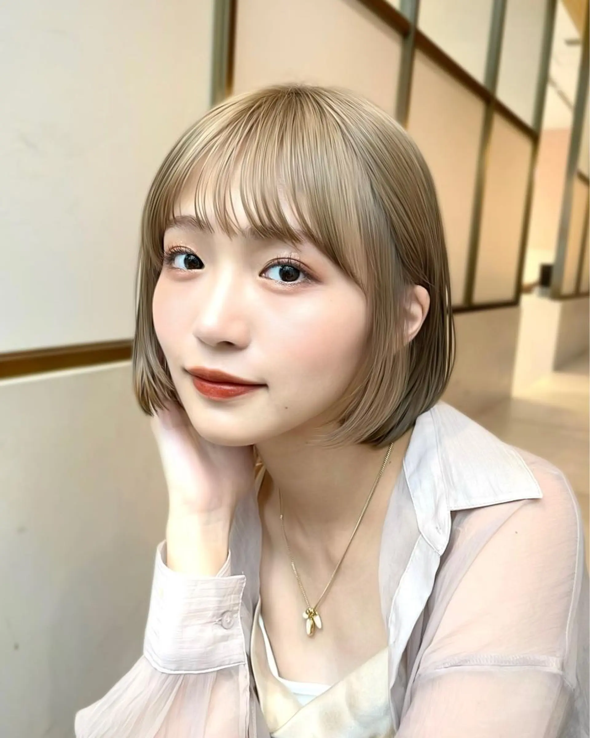 ショート カラー パーマ ヘアアレンジ ベージュカラー ブリーチ ケアブリーチ 透明感カラー ダブルカラー レイヤーカット/ボブ /縮毛矯正✨大輝のヘアスタイル