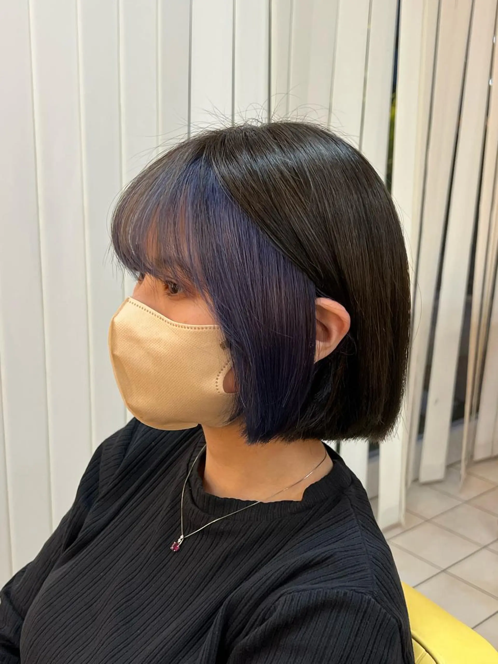 ショート カラー ミストバング  フェイスフレーミング バイオレットカラー ヘアカラー 【髪質改善/縮毛矯正 /カラー】ホサカのヘアスタイル