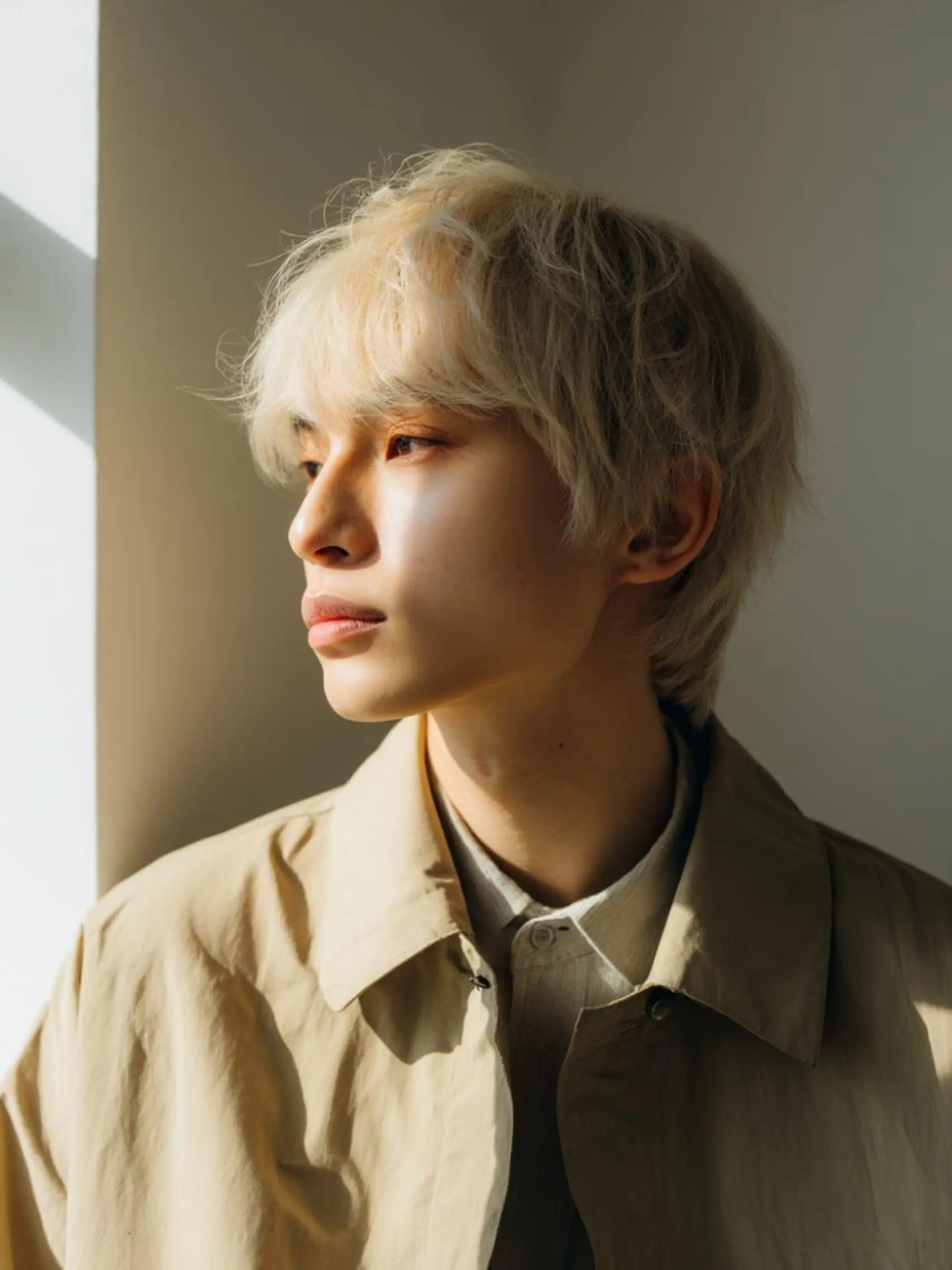 ショート カラー メンズ ブロンド 透明感カラー ホワイトブロンド カット ヘッドスパ ブリーチお任せ🫧 tokute高円寺のヘアスタイル