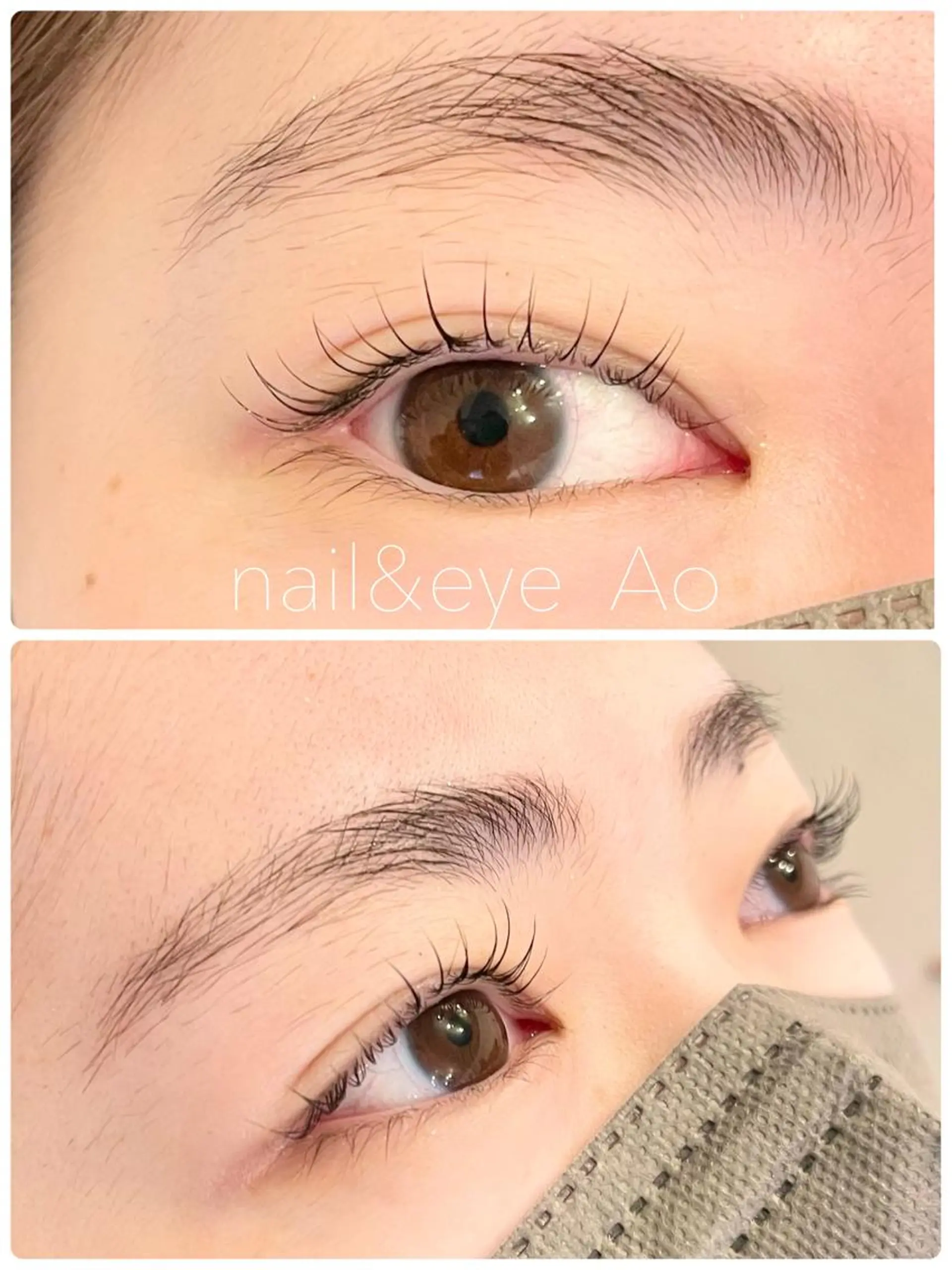 ミディアム カラー パーマ ヘアアレンジ メンズ キッズ ネイル マツエク・マツパ アイブロウ nail&eye Aoのマツエク・マツパデザイン