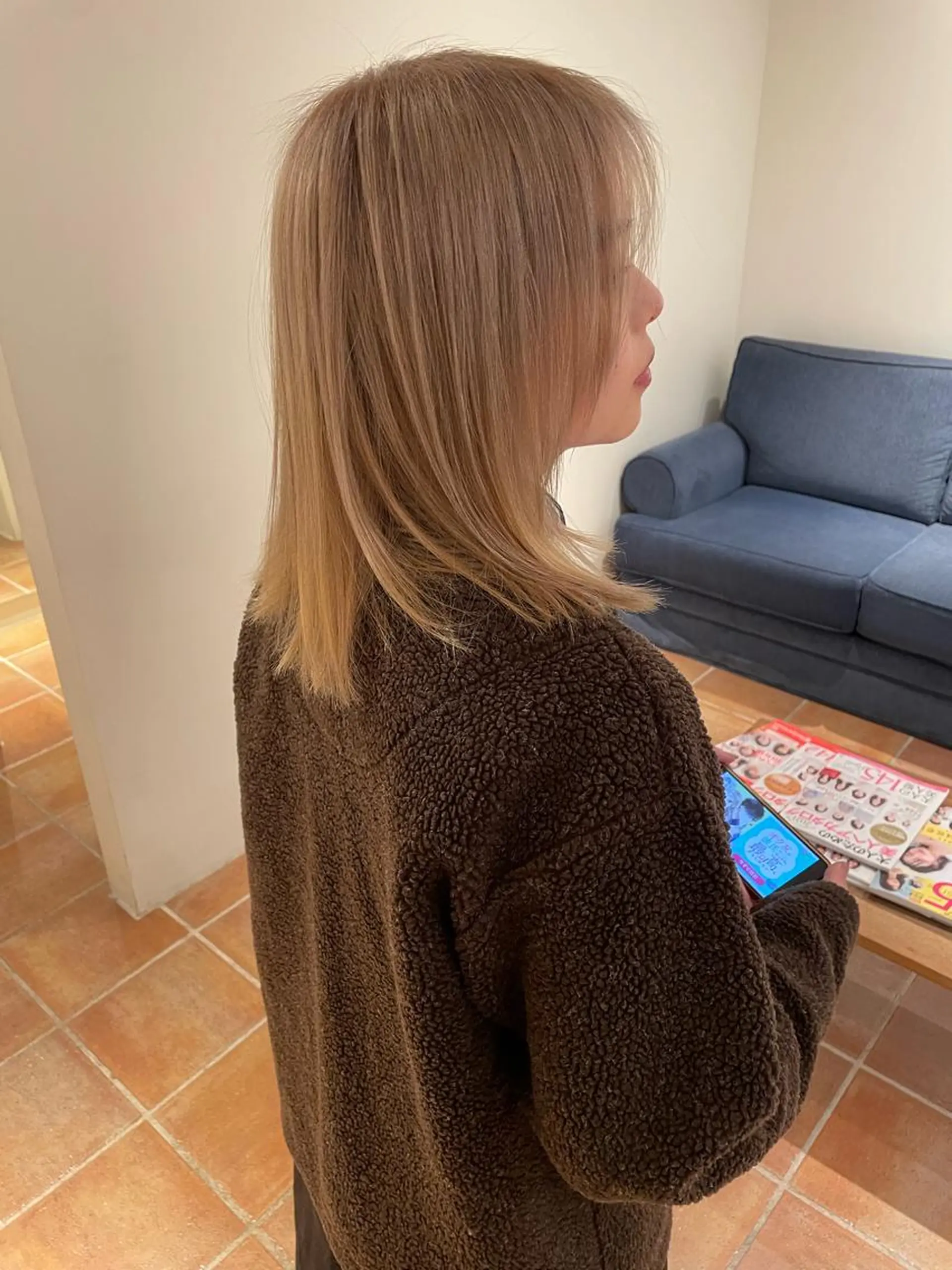 ミディアム カラー ベージュカラー ブリーチ ヘアカラー トリートメント ボブ/レイヤー/ケア パーマ/リュウタのヘアスタイル