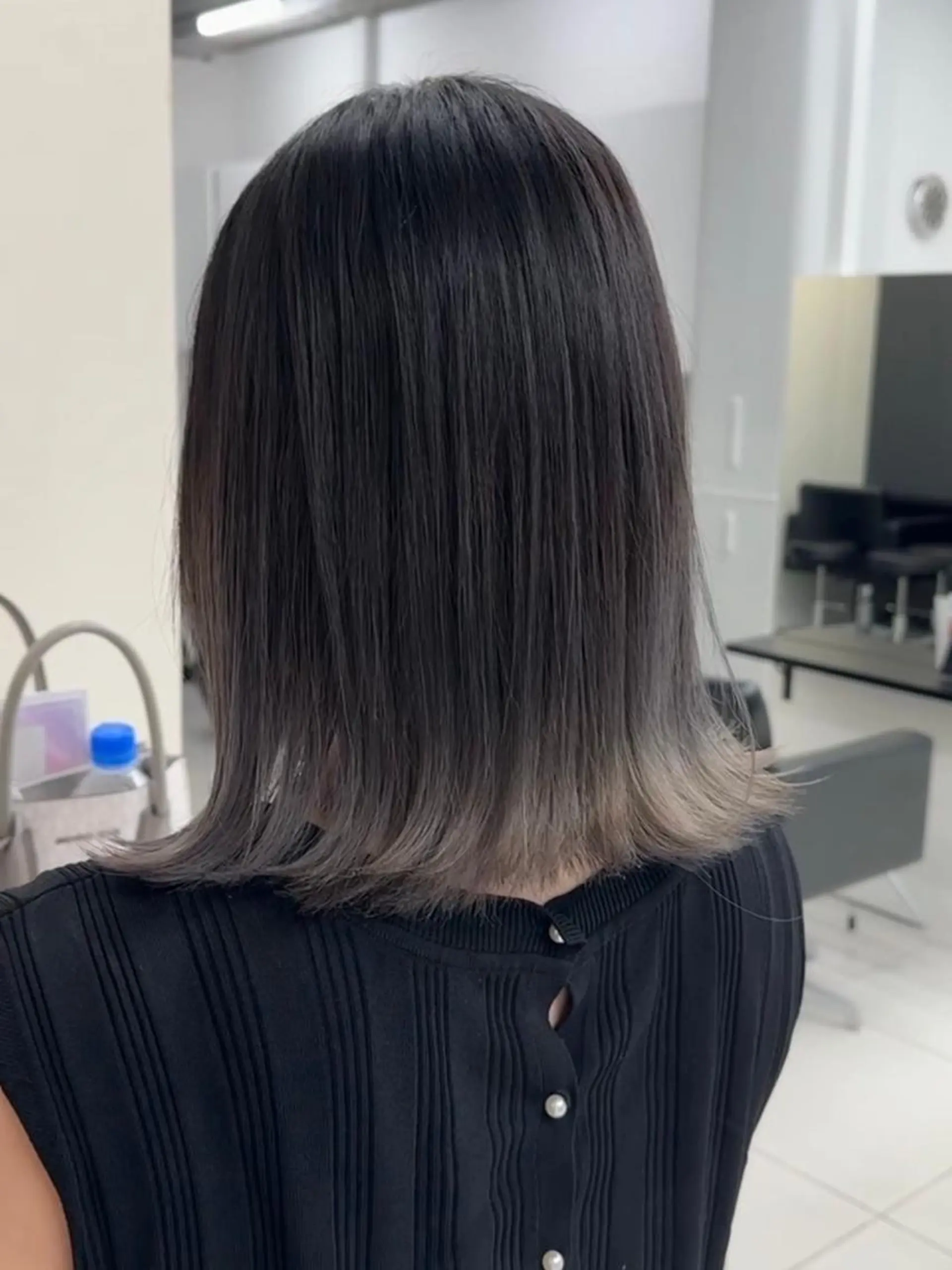 ミディアム ボブ ハイライト 髪質改善 韓国風ヘア レイヤーカット 【公式】amble luxe 中野のヘアスタイル