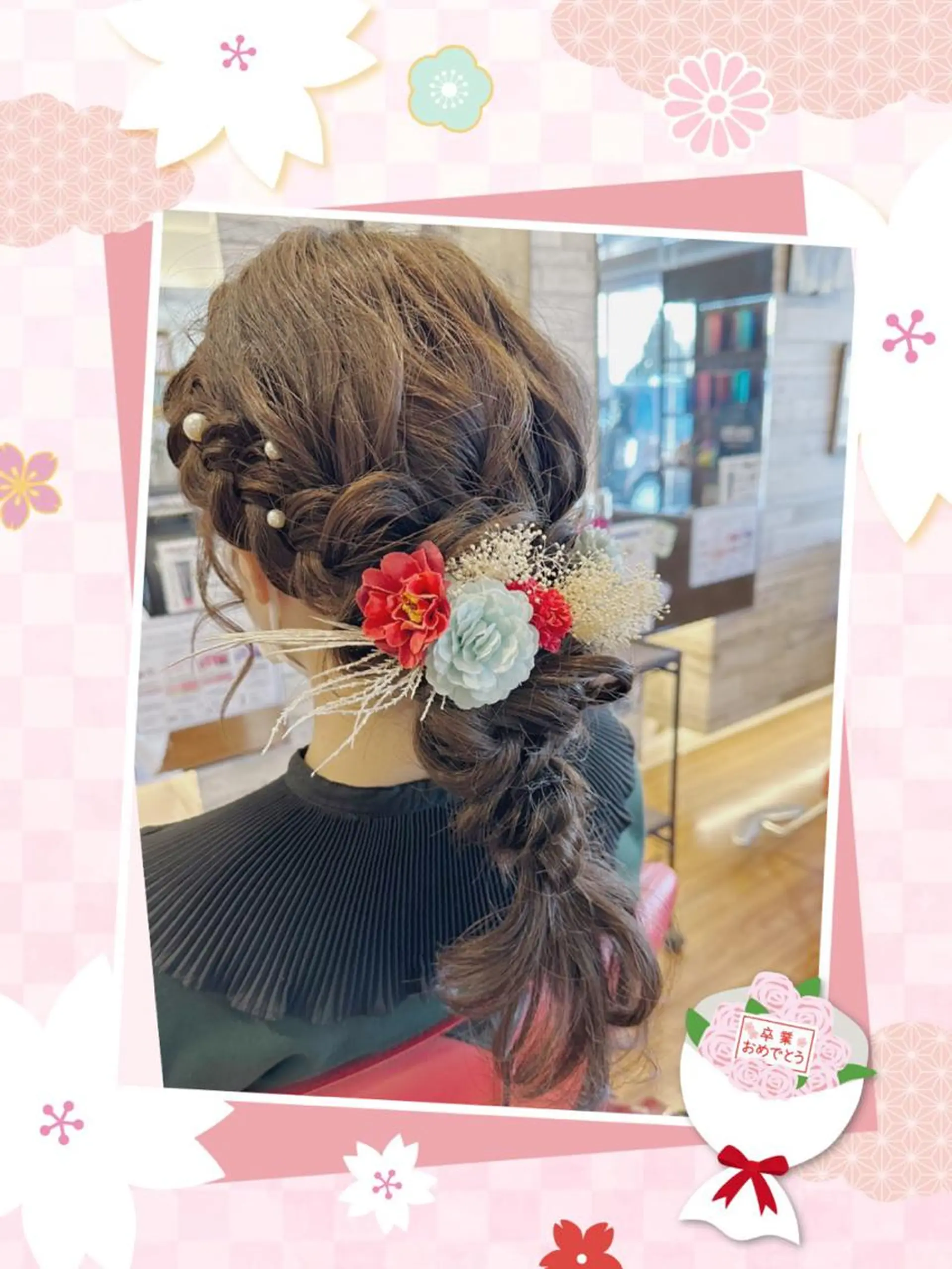 ロング 卒業式のヘアスタイル 学生 crowded所属・中島 まり子のマツエク・マツパデザイン