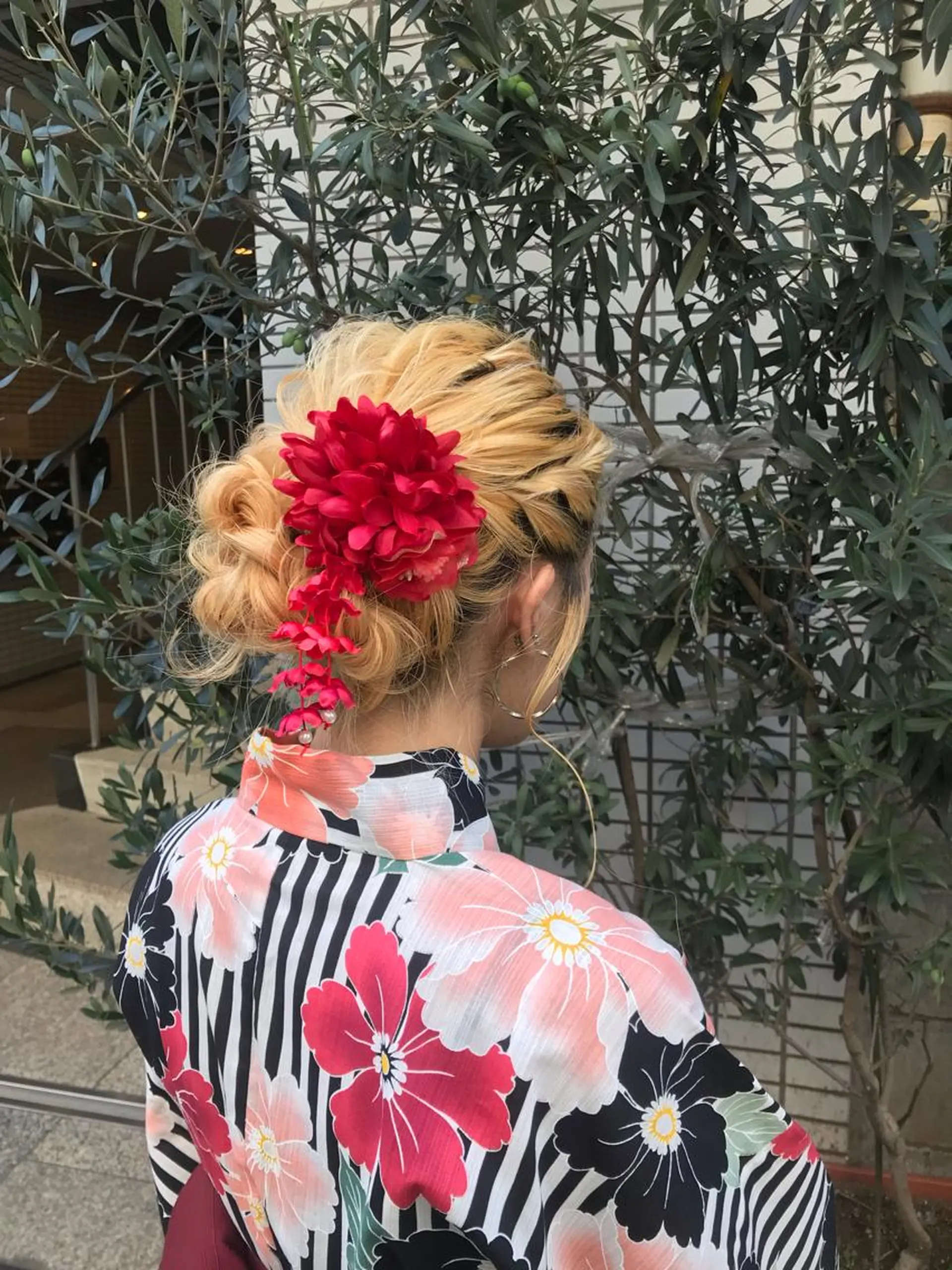 ロング ヘアアレンジ 浴衣 🫧透明感カラー/ ボブ/小笠原🪽のヘアスタイル