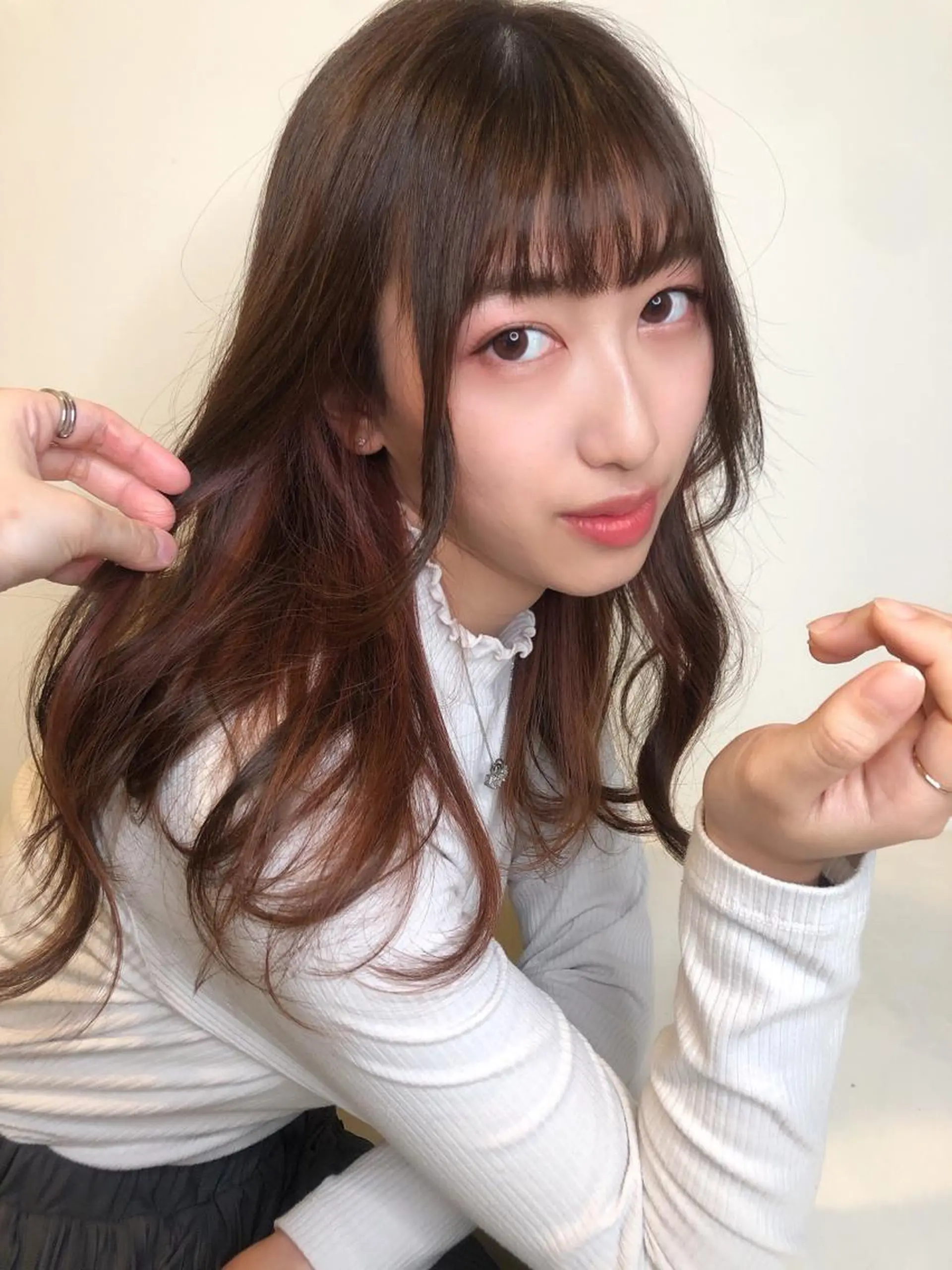 ロング カラー ヘアアレンジ インナーカラー 永井 亜実のヘアスタイル