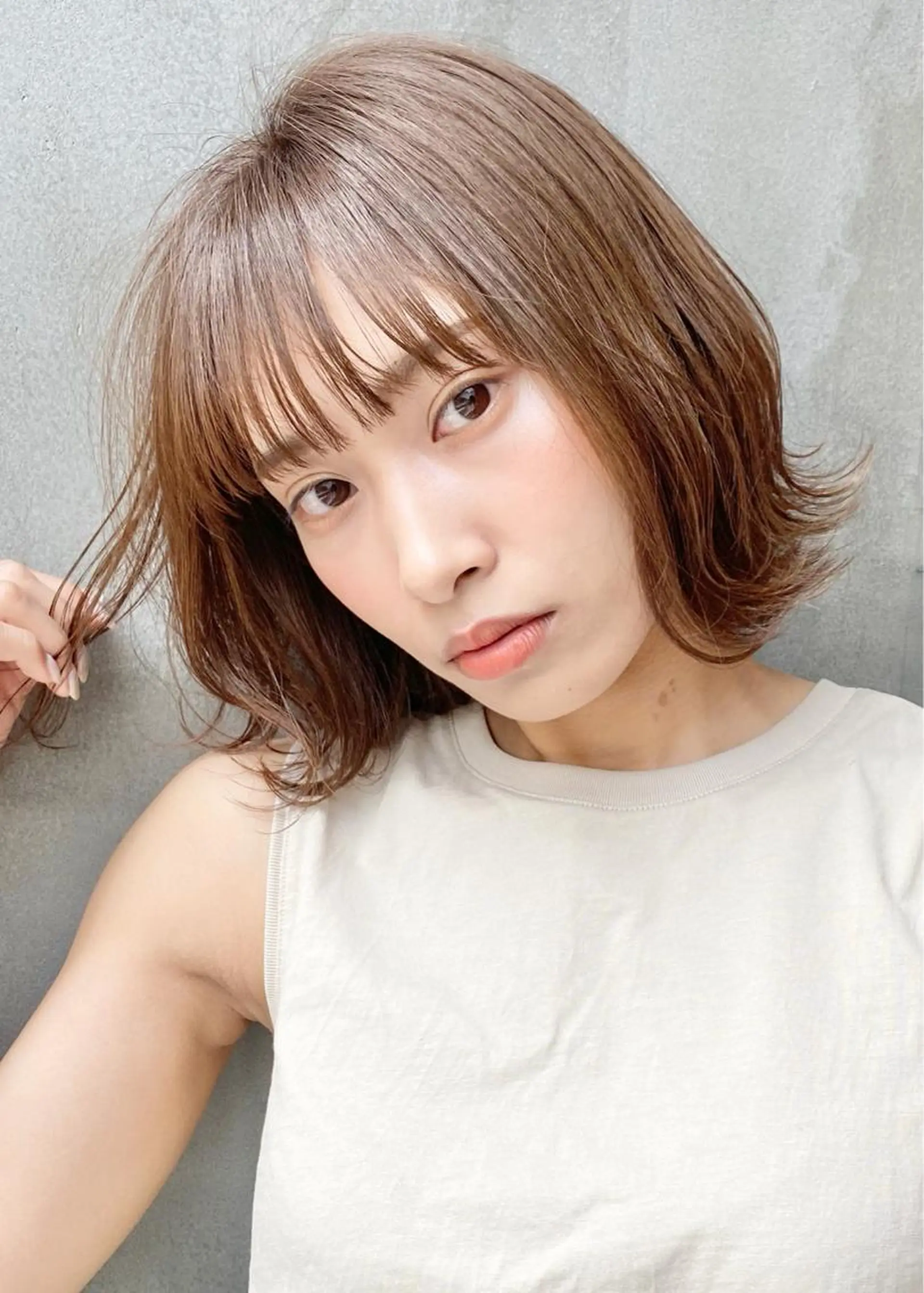 ショート カラー ボブ 外ハネヘア Mogami Kengoのヘアスタイル