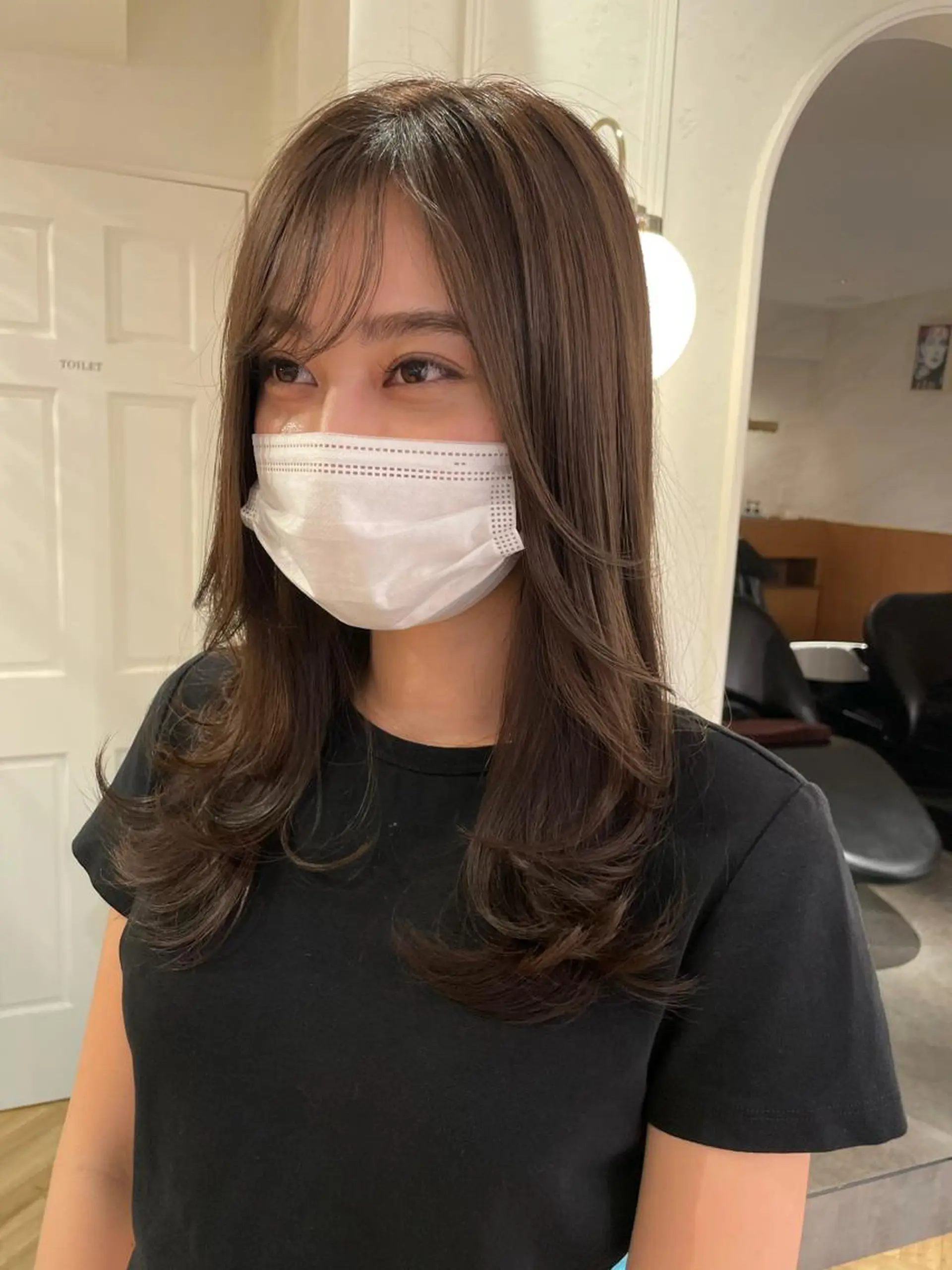 ミディアム カラー レイヤーカット カット ヘアカラー トリートメント 縮毛/ショート/ ボブ/レイヤー/小原のヘアスタイル