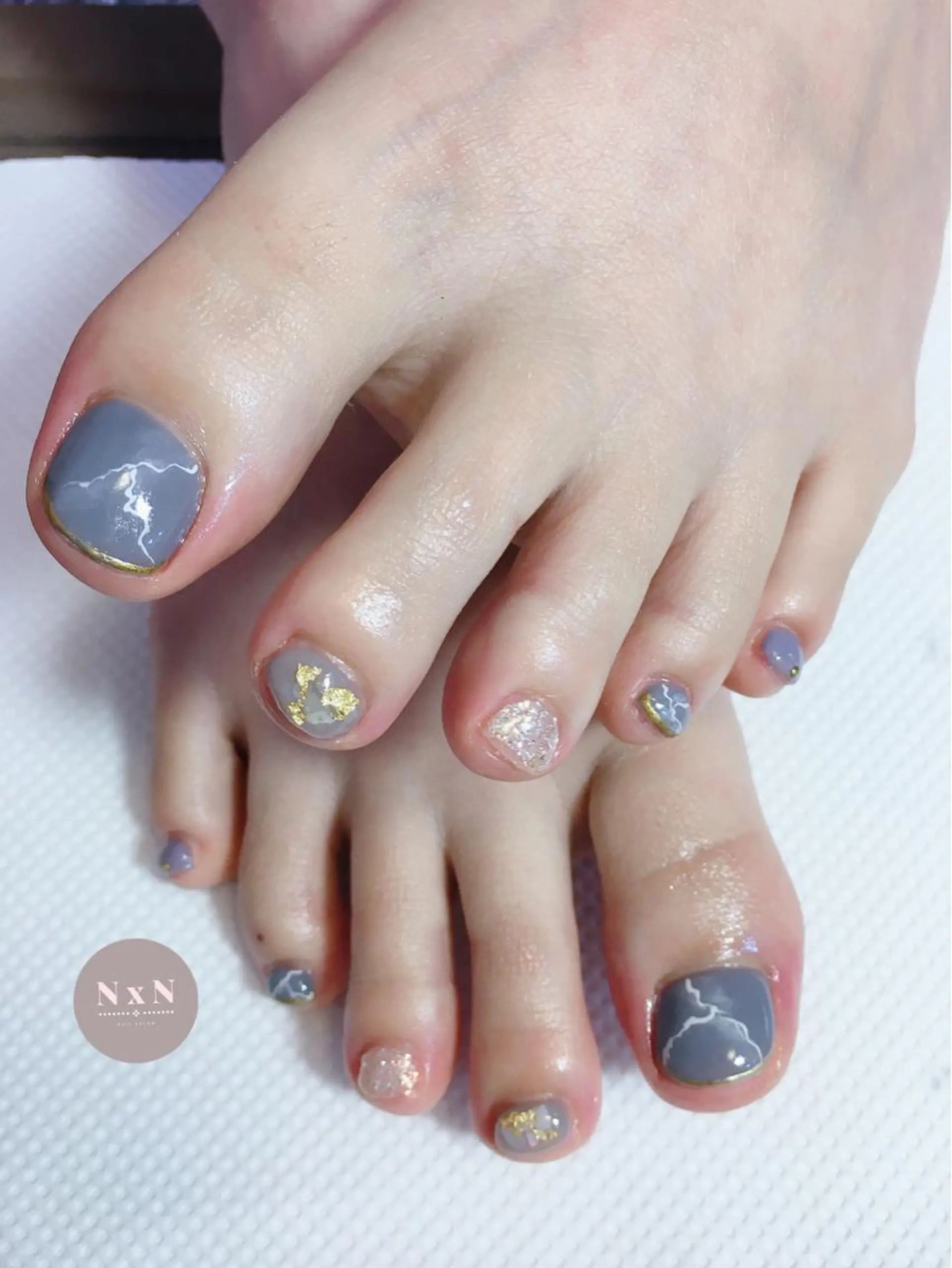 ネイル ジェルネイル ぷっくりネイル フットネイル nail salon N×Nのネイルデザイン