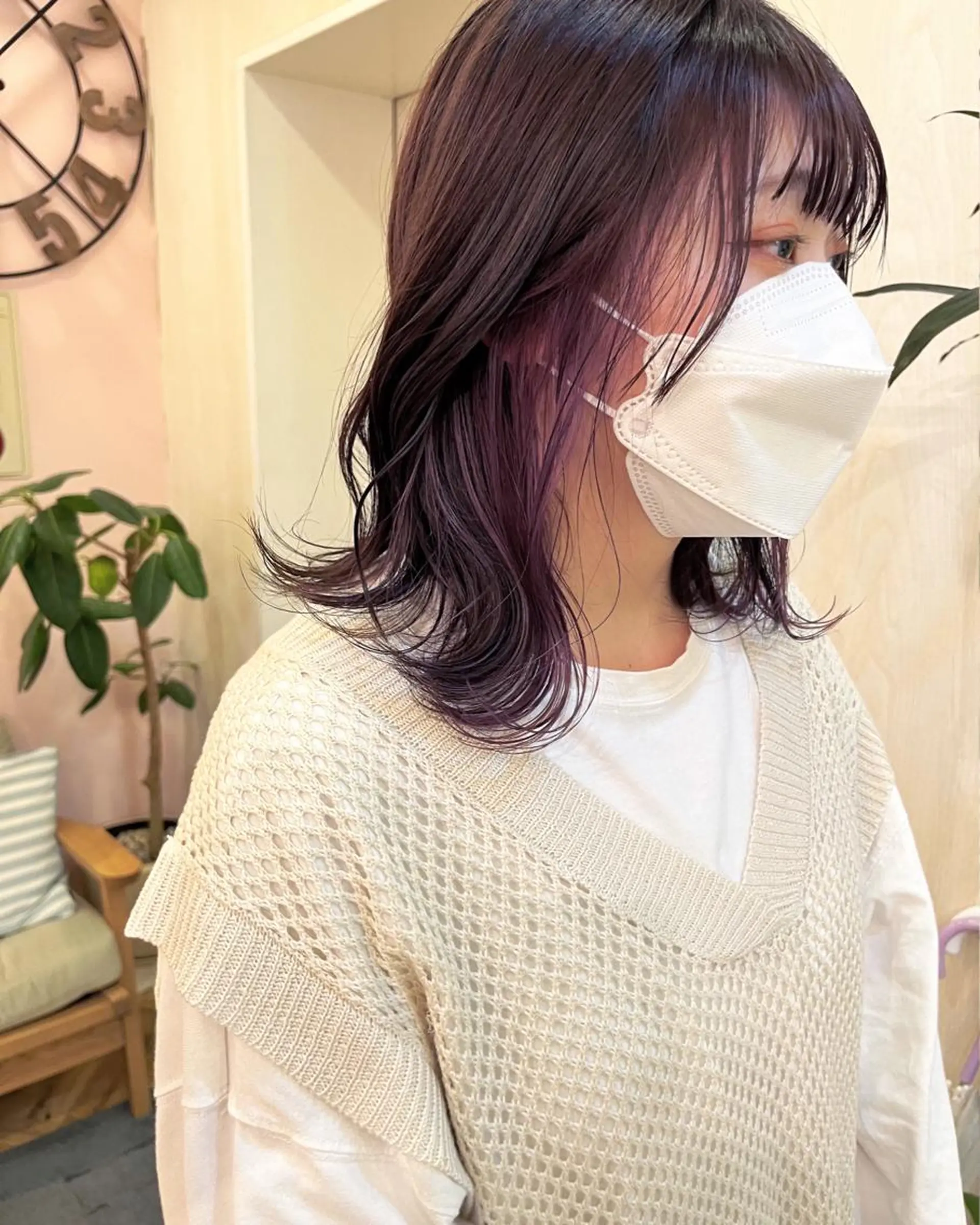 セミロング カラー ヘアアレンジ ブリーチなし/ レイヤー🌿runaのヘアスタイル