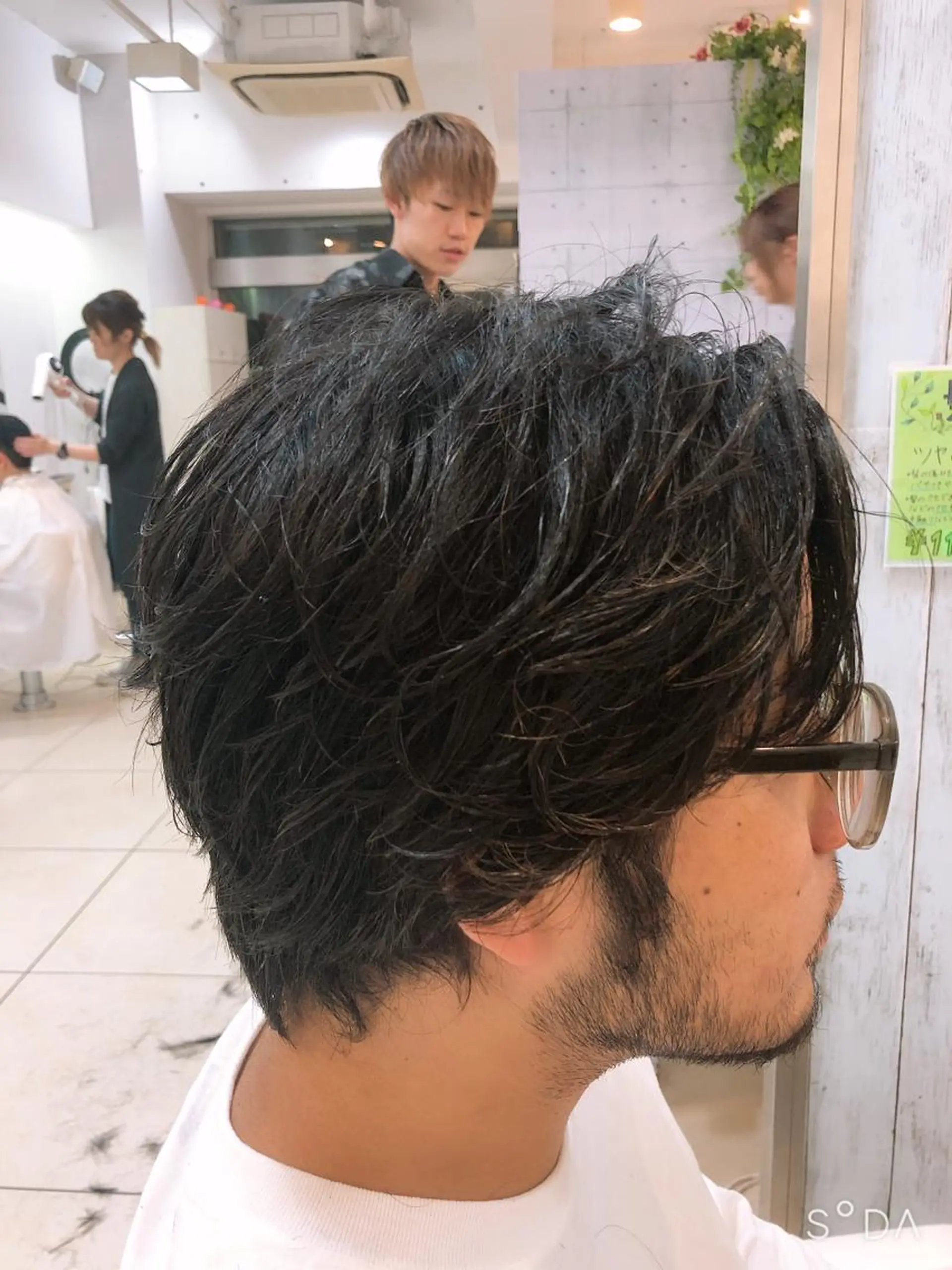 ショート メンズ カット 髪質改善× ハイライト溝江のヘアスタイル