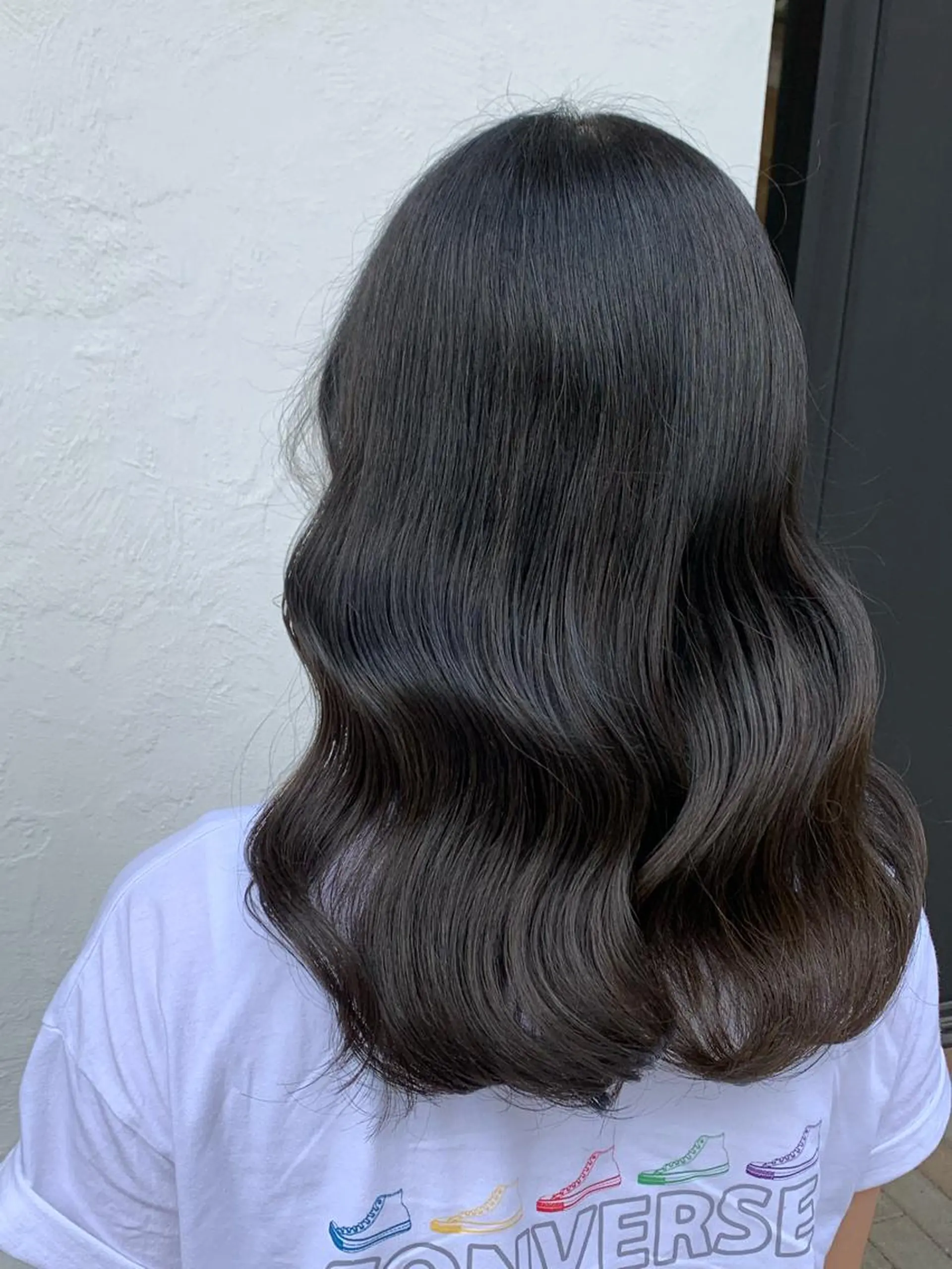 セミロング カラー ブルーカラー ブルーグレー 艶髪レイヤー上田 紗也🇰🇷💗のヘアスタイル