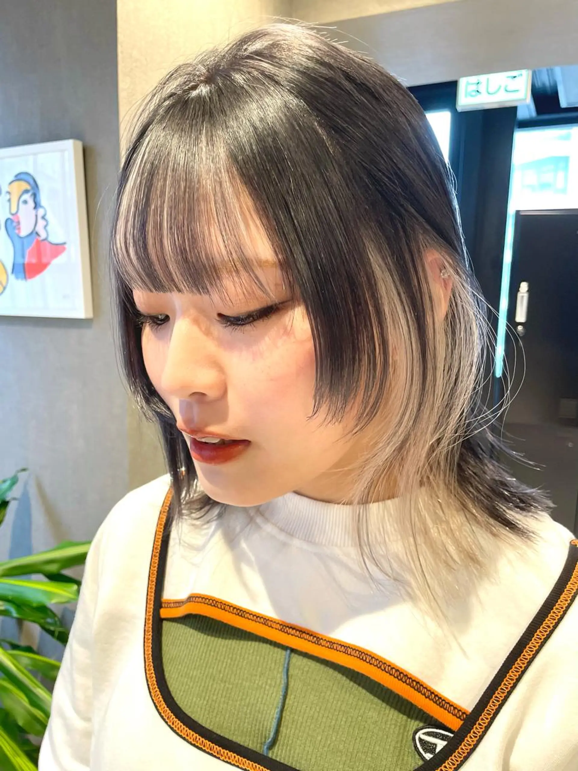 ミディアム カラー パーマ、ストパー モデル募集、ちはるのヘアスタイル