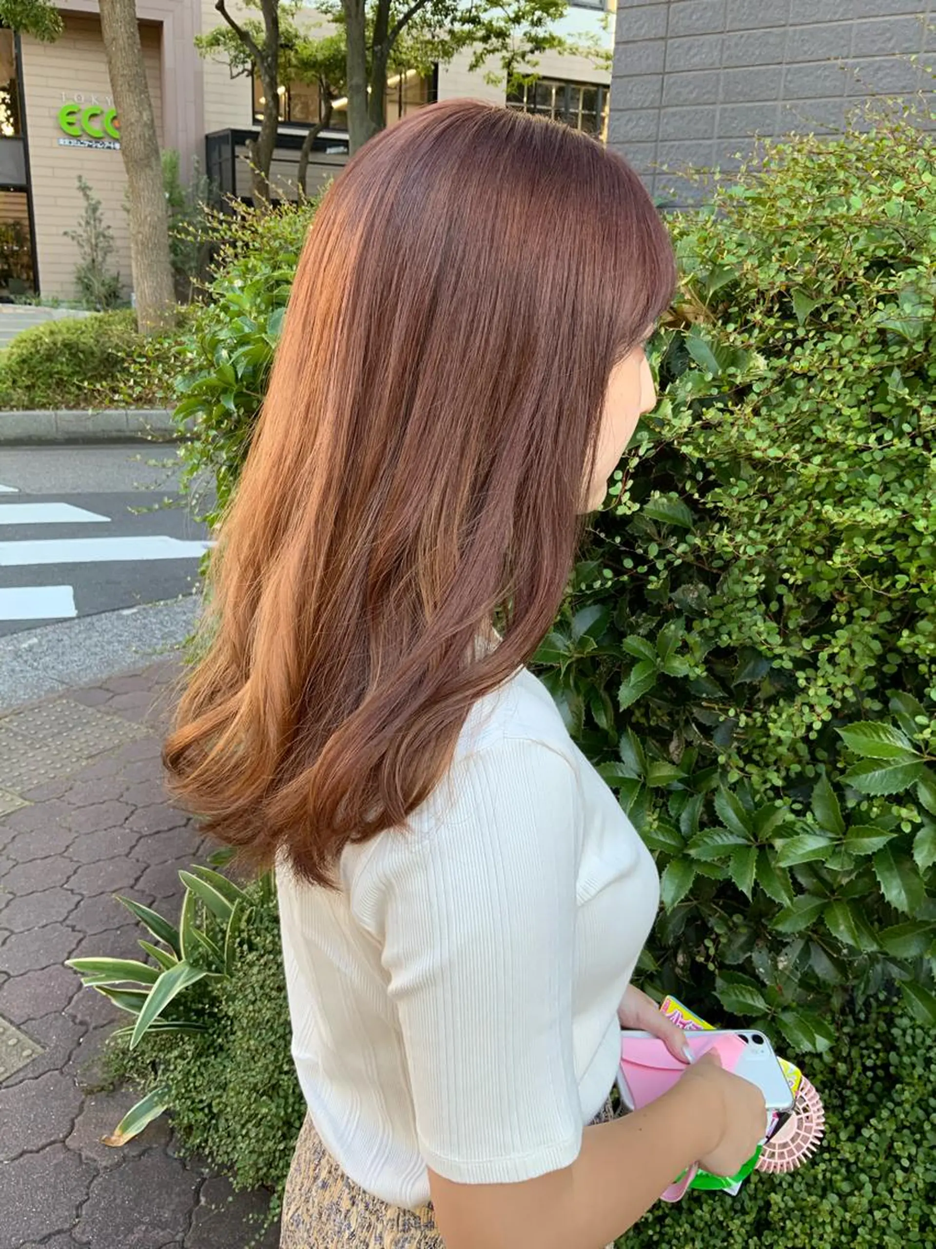 ロング オレンジブラウン トリートメント 韓国風ヘア♡ runaのヘアスタイル