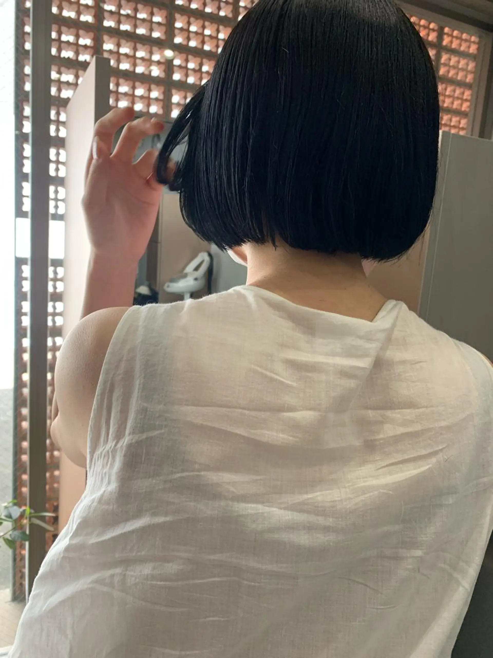 ショート カラー ボブパーマコテ巻き風 パーマNo1深江秀平のヘアスタイル