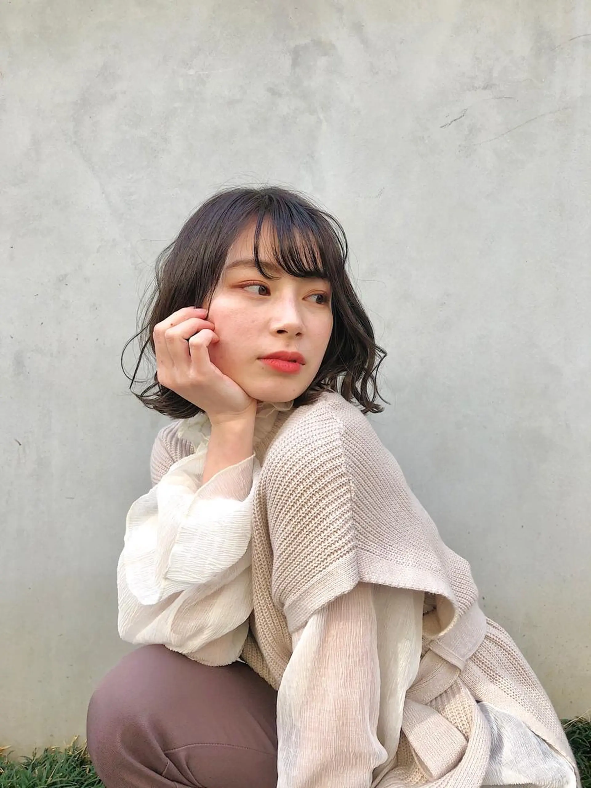 ミディアム カラー ヘアアレンジ 久力琴音''透明感 カラー''アレンジのヘアスタイル