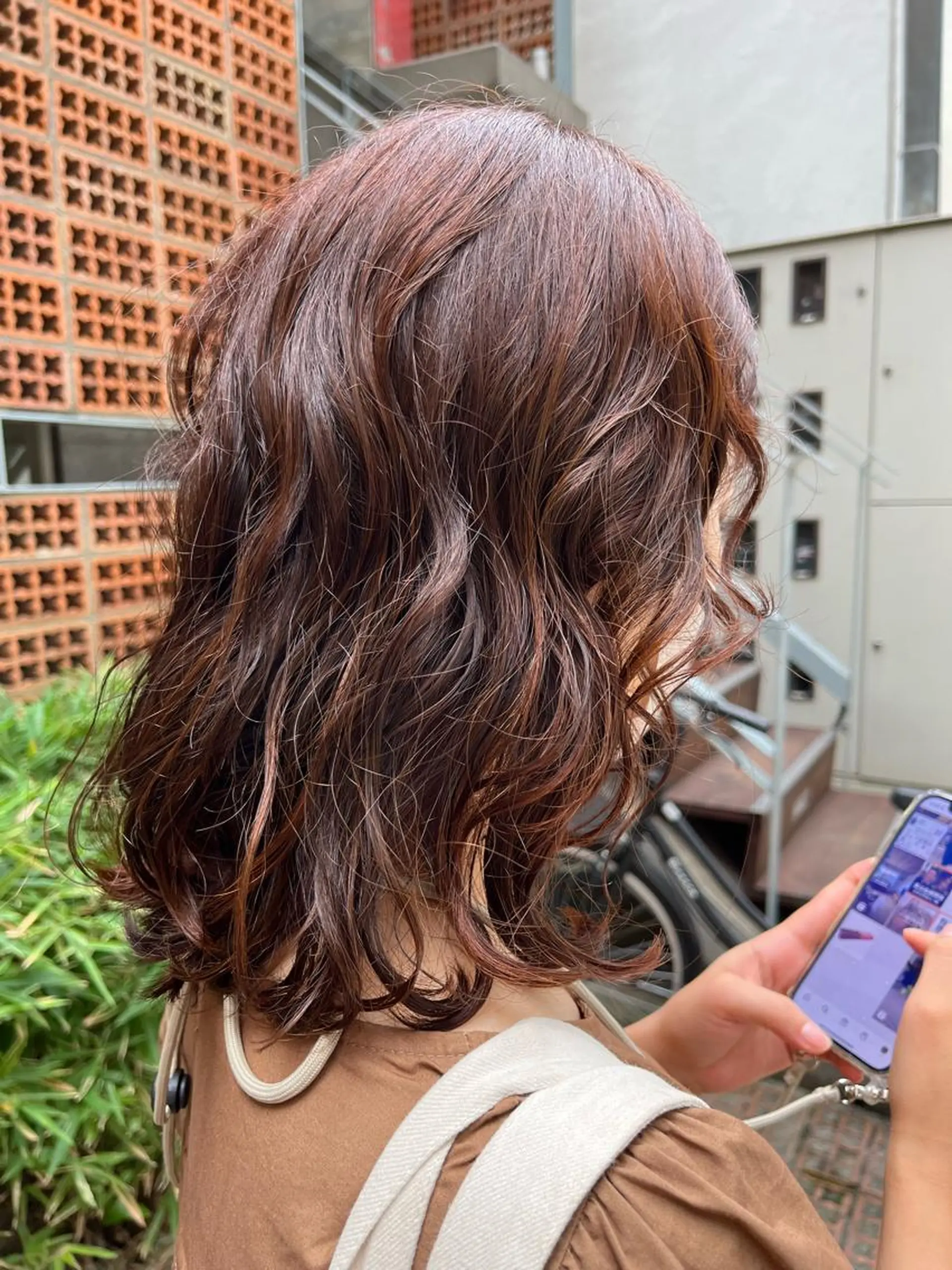 ミディアム ヘアカラー ロングパーマ木村 ボブパーマのヘアスタイル