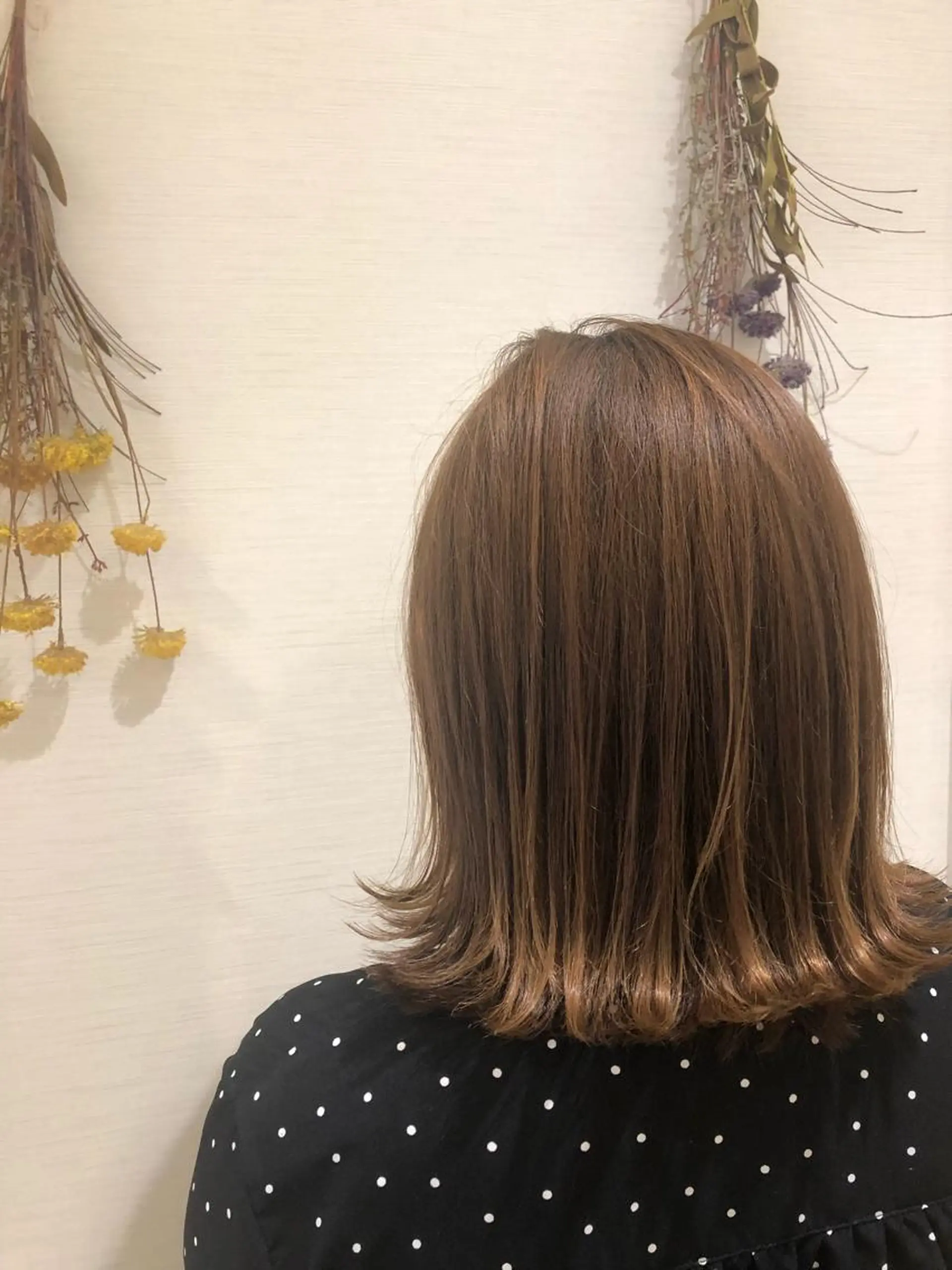 ミディアム カラー ヘアアレンジ 切りっぱなしボブ ボブ 縮毛矯正/髪質改善✂ 石川由紀乃のヘアスタイル