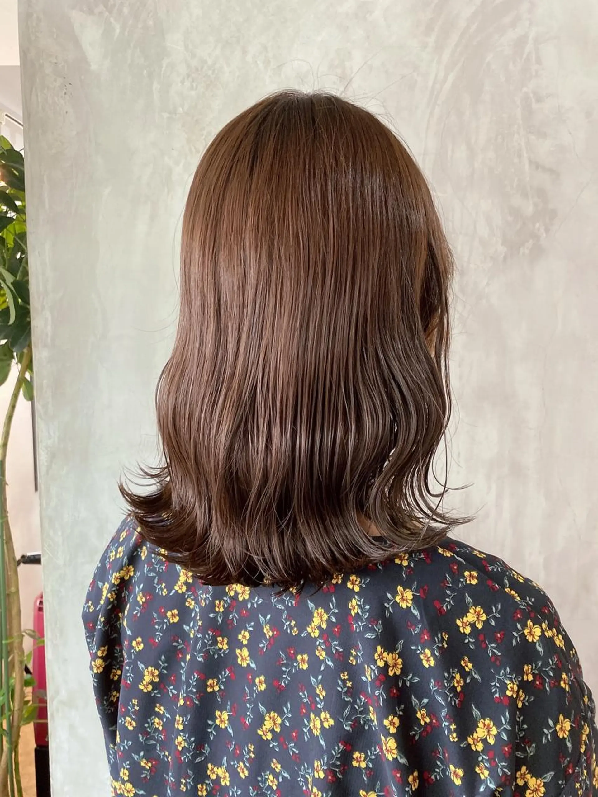 ミディアム カラー ヘアアレンジ ヘアカラー 切りっぱなしボブ/ デザインカラー店長のヘアスタイル