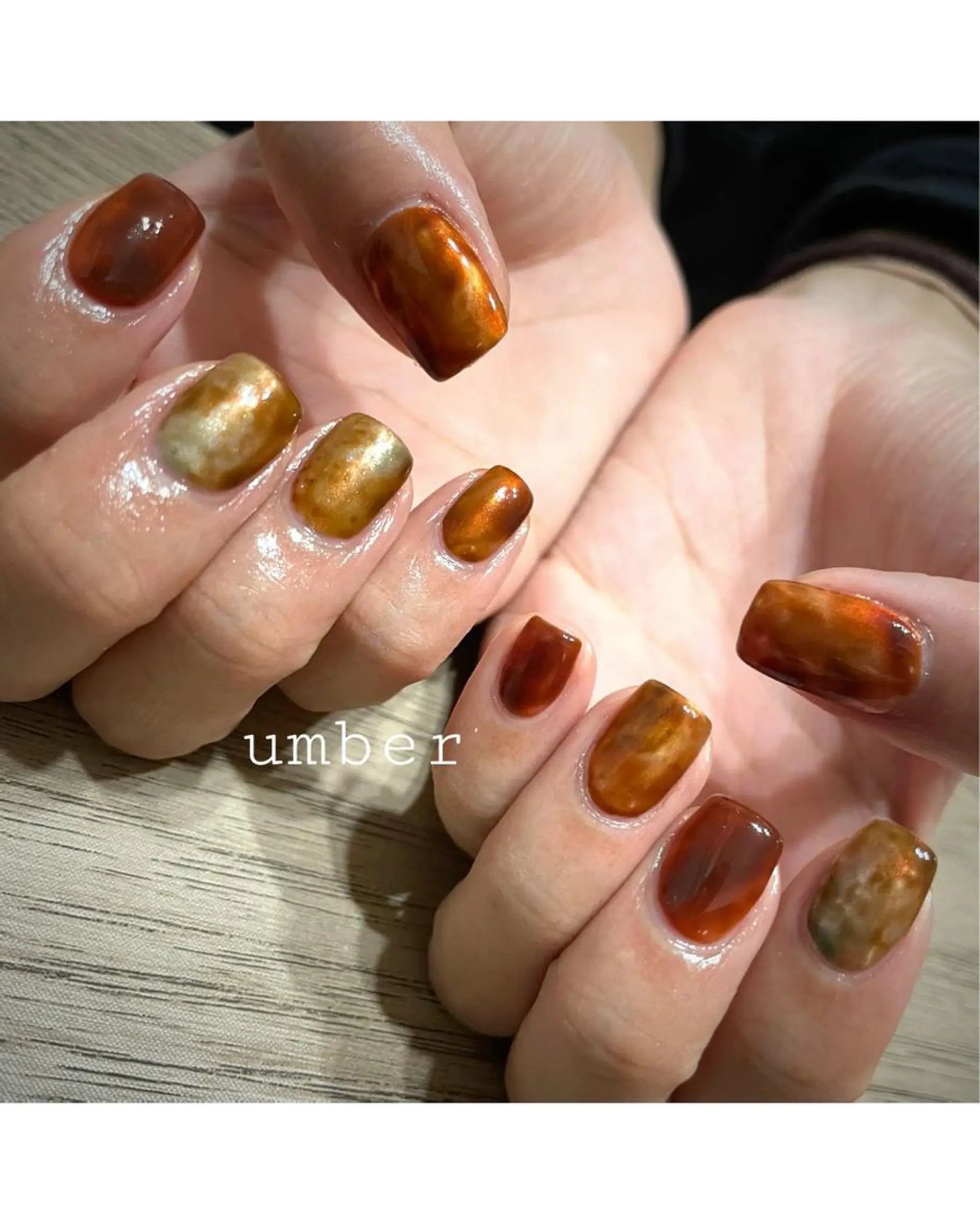 ネイル クリアネイル フットネイル フレンチネイル グリーン マグネットネイル ハンドネイル umber 三茶1分のネイルデザイン