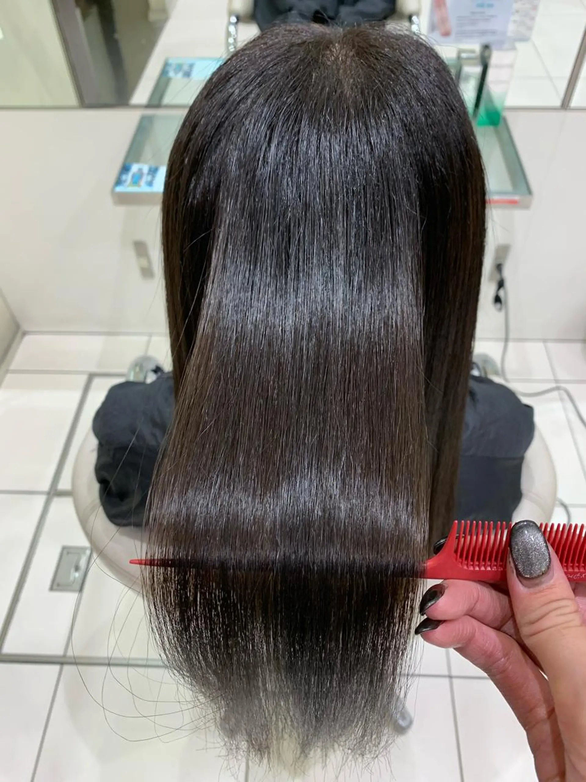 セミロング カラー 透明感カラー 縮毛矯正 ヘッドスパ/栄 /久屋大通/岡戸のヘアスタイル