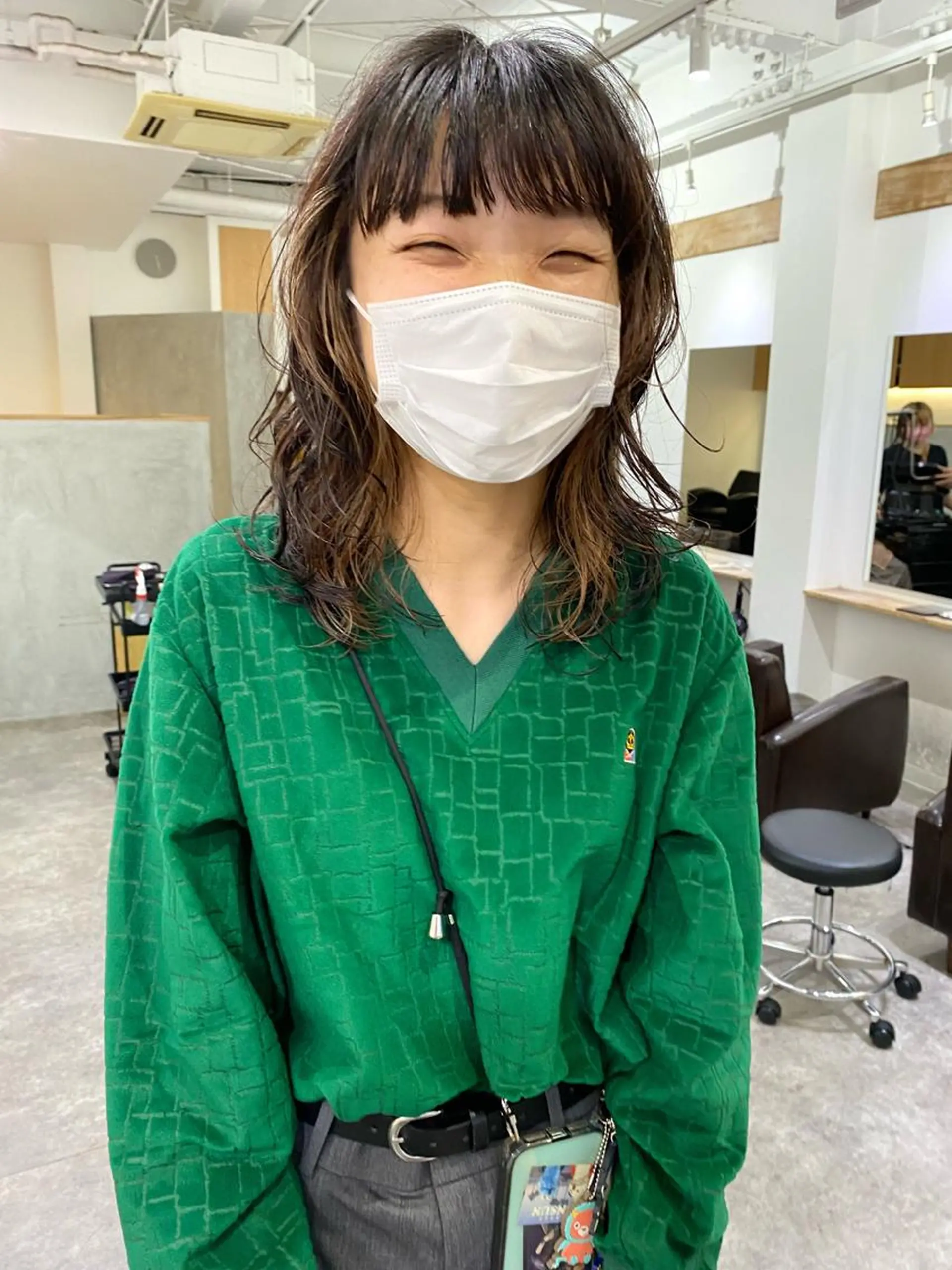 ミディアム カラー インナーカラー カット ヘアカラー トリートメント 森貴裕/ベージュ/ パーマ/オリーブのヘアスタイル