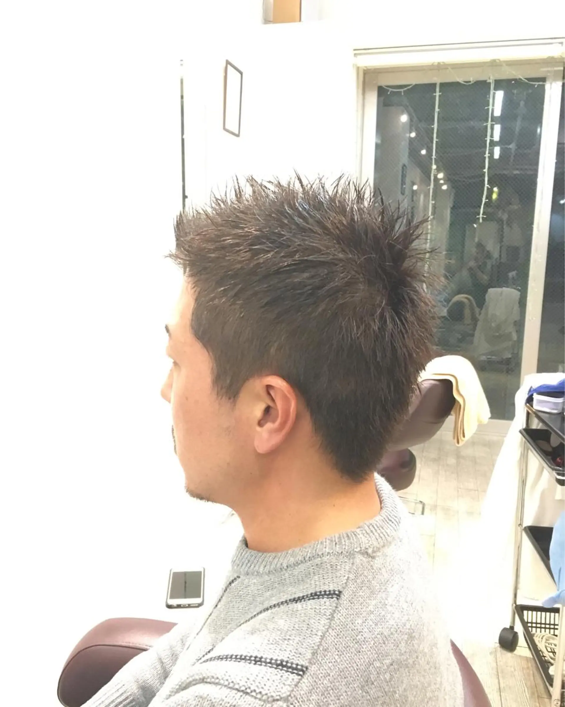 カラー メンズ モヒカン ソフトモヒカン 刈り上げ メンズベリーショート アッシュ XES-TA所属・中村 よしひでのヘアスタイル