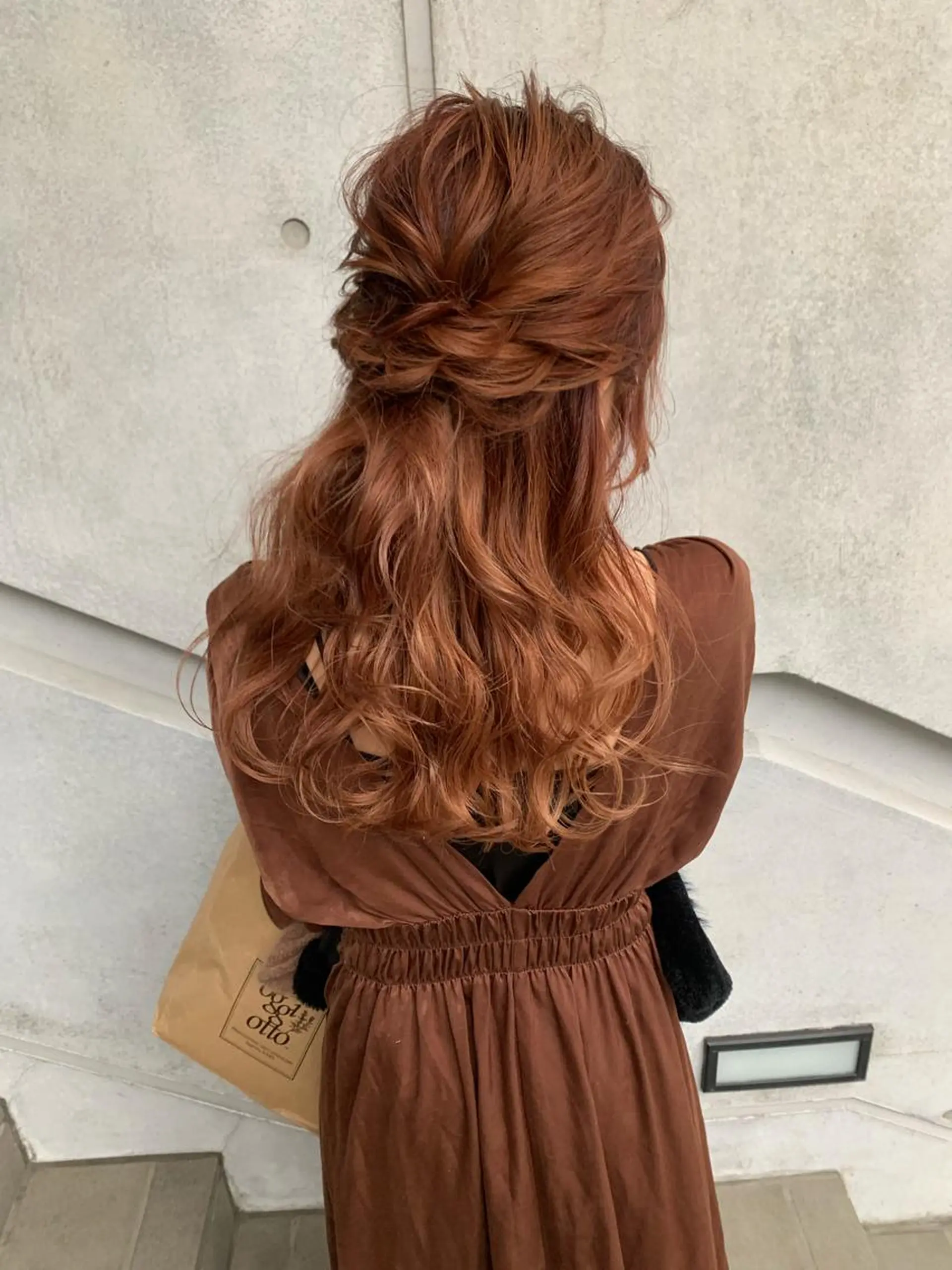 セミロング カラー ヘアアレンジ ハーフアップ ヘアセット Aloa透明感ヘア ♡kanami♡のヘアスタイル