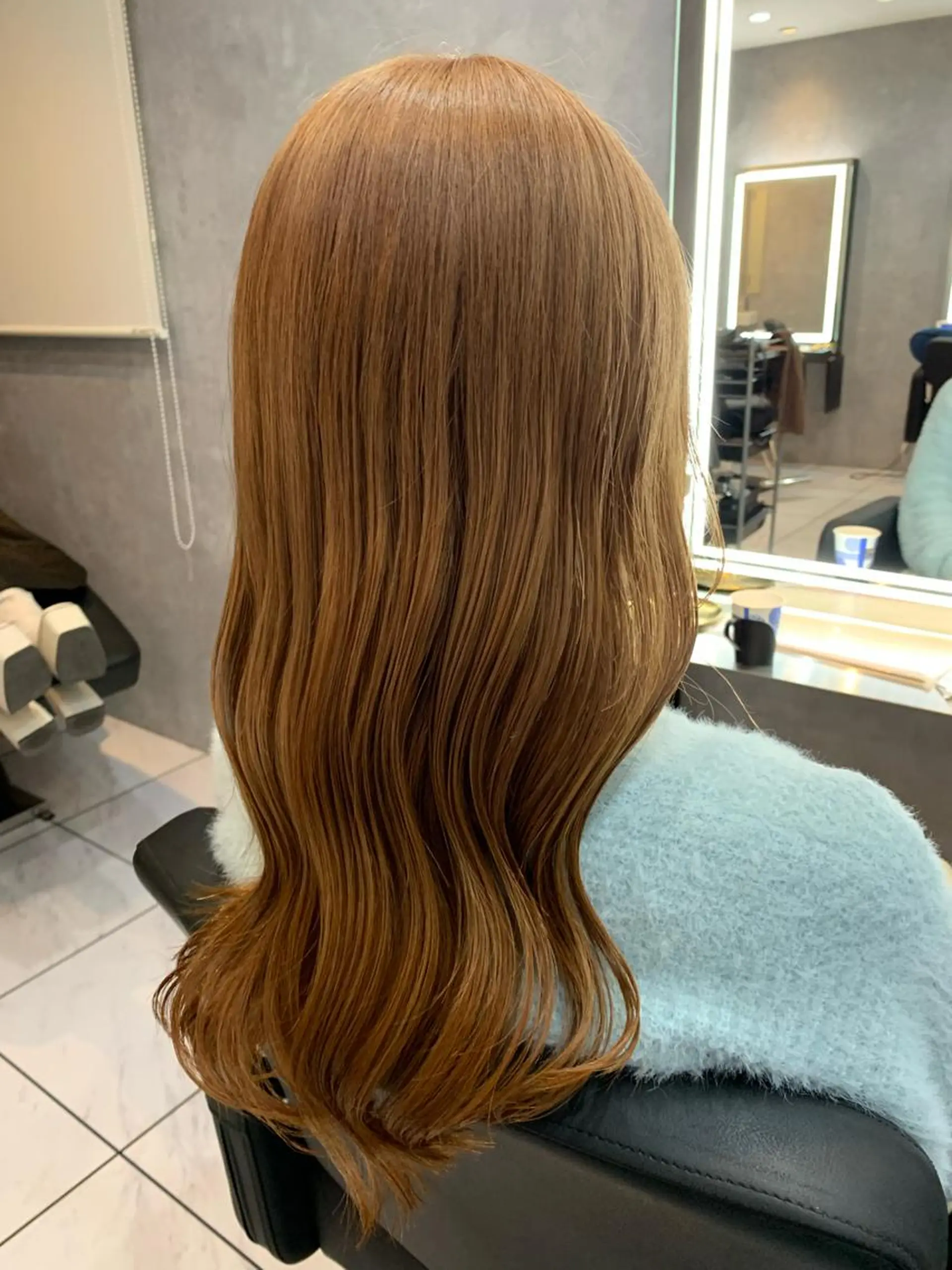 セミロング カラー ベージュカラー ブリーチ ミルクティーベージュ ヘアカラー トリートメント 透明感/ブリーチ縮毛 /髪質改善/星野純一のヘアスタイル