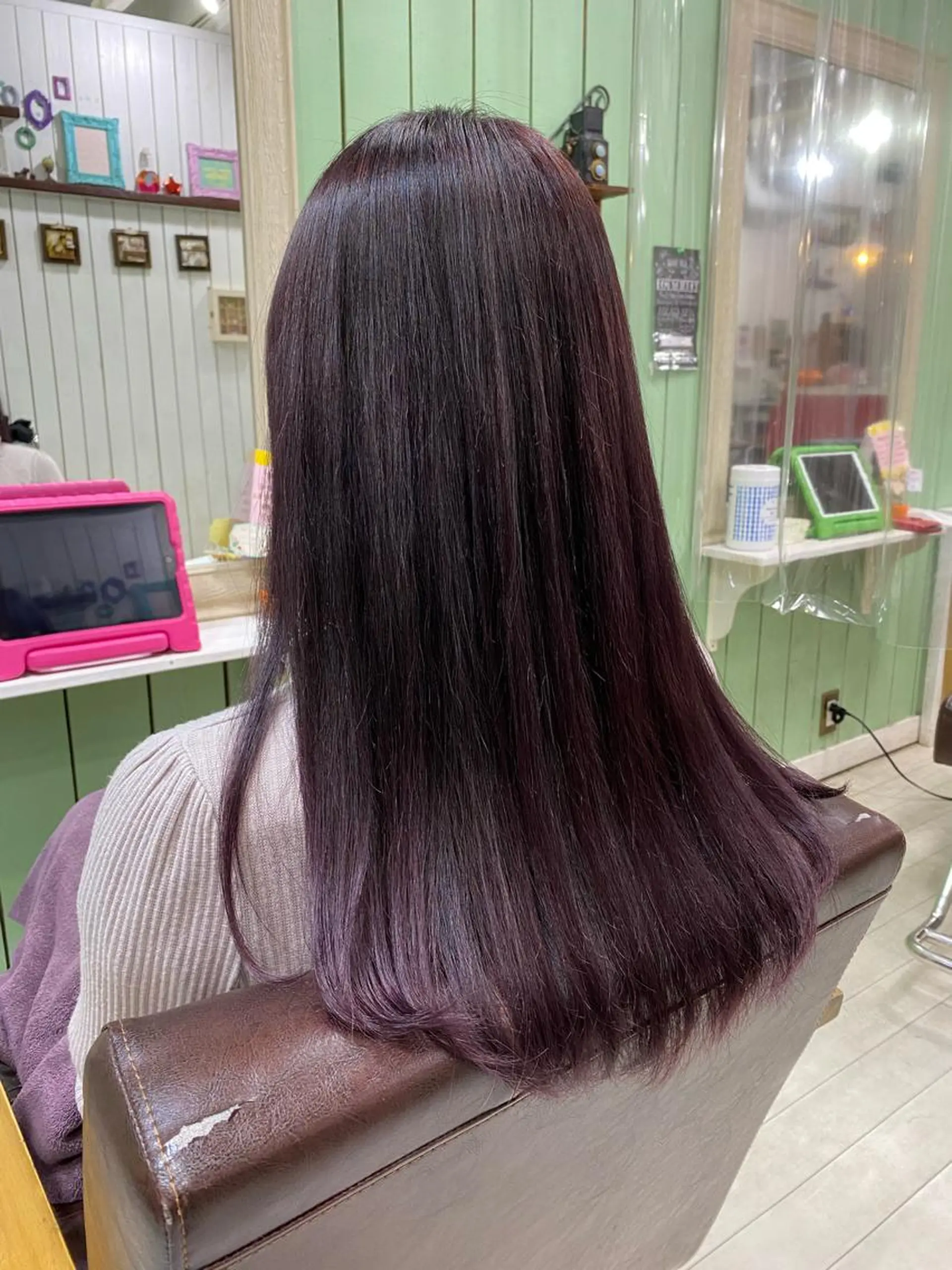 ロング ピンクラベンダー 🩶西 雪乃/透明感 くすみカラー🫧のヘアスタイル