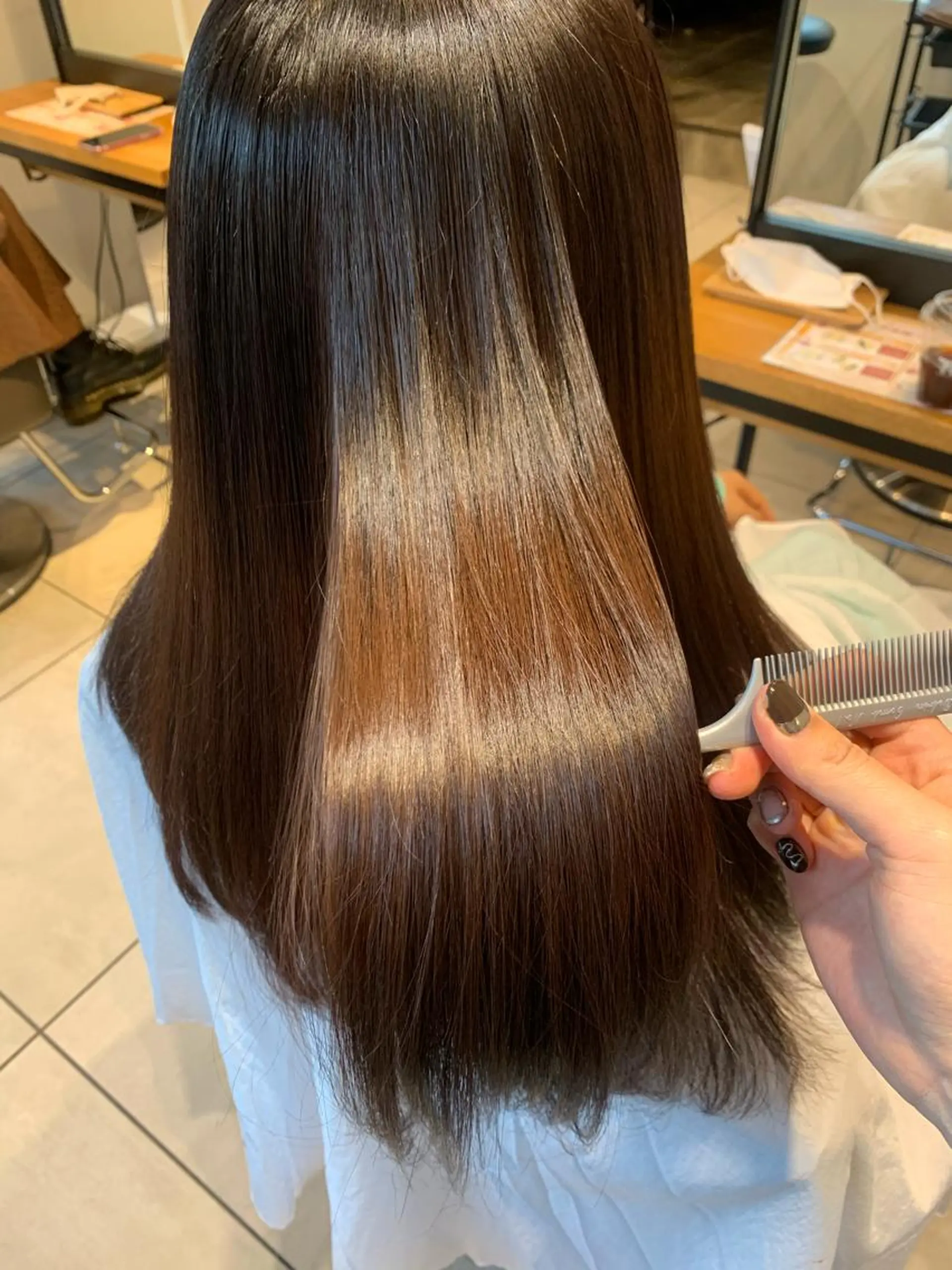 ロング 髪質改善 トリートメント ヘッドスパ soëll所属・🤍そぶえ　ゆうな/ 暖色カラー/縮毛矯正のヘアスタイル