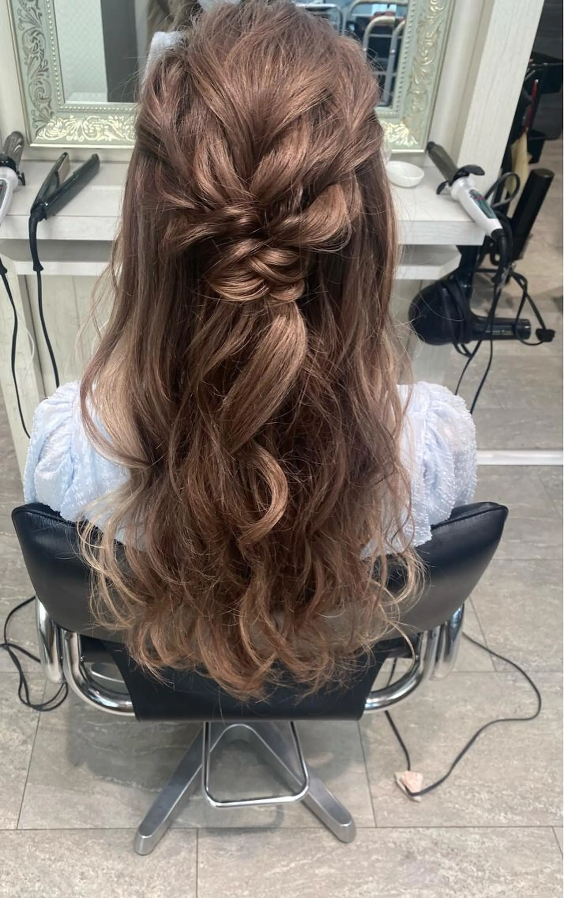 ロング ヘアアレンジ ハーフアップ 🤍韓国風ヘア 柴田真帆🤍のヘアスタイル